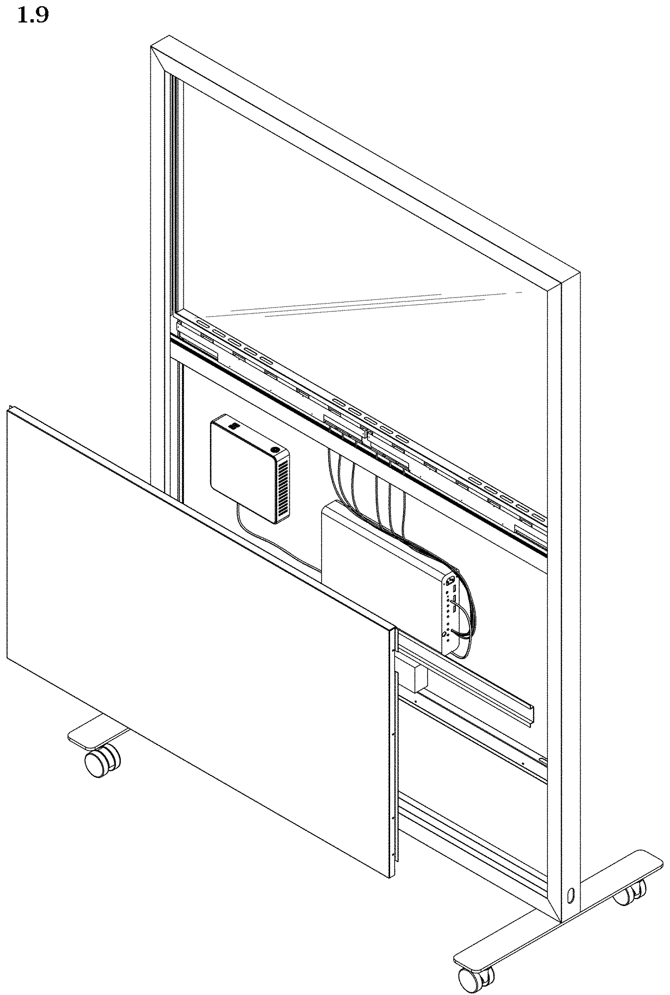 Patent USD1000846 Figure 9 – Partition screen with a transparent display