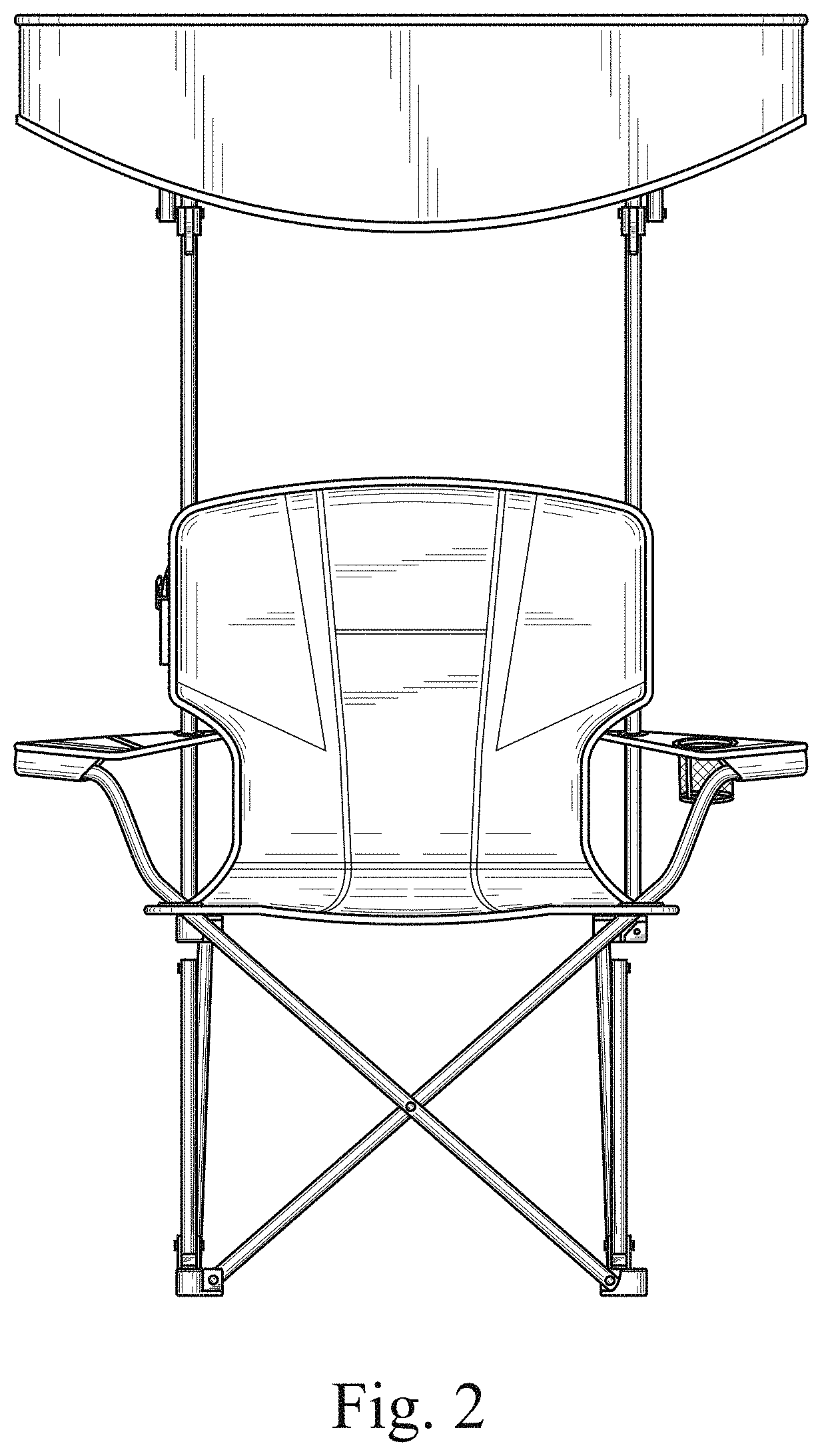 Patent USD1000852 Figure 2 – Folding chair with sunshade