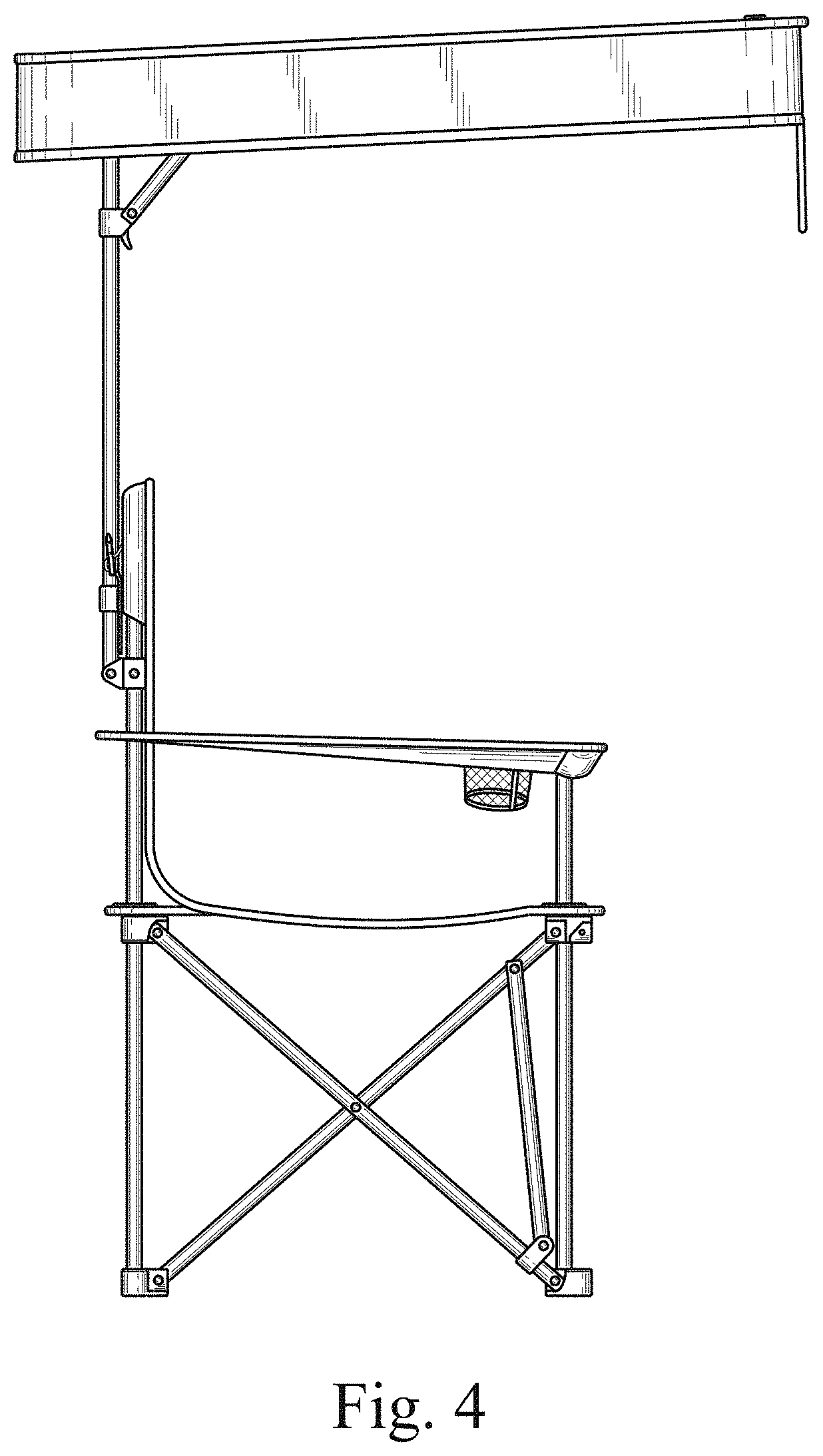 Patent USD1000852 Figure 4 – Folding chair with sunshade