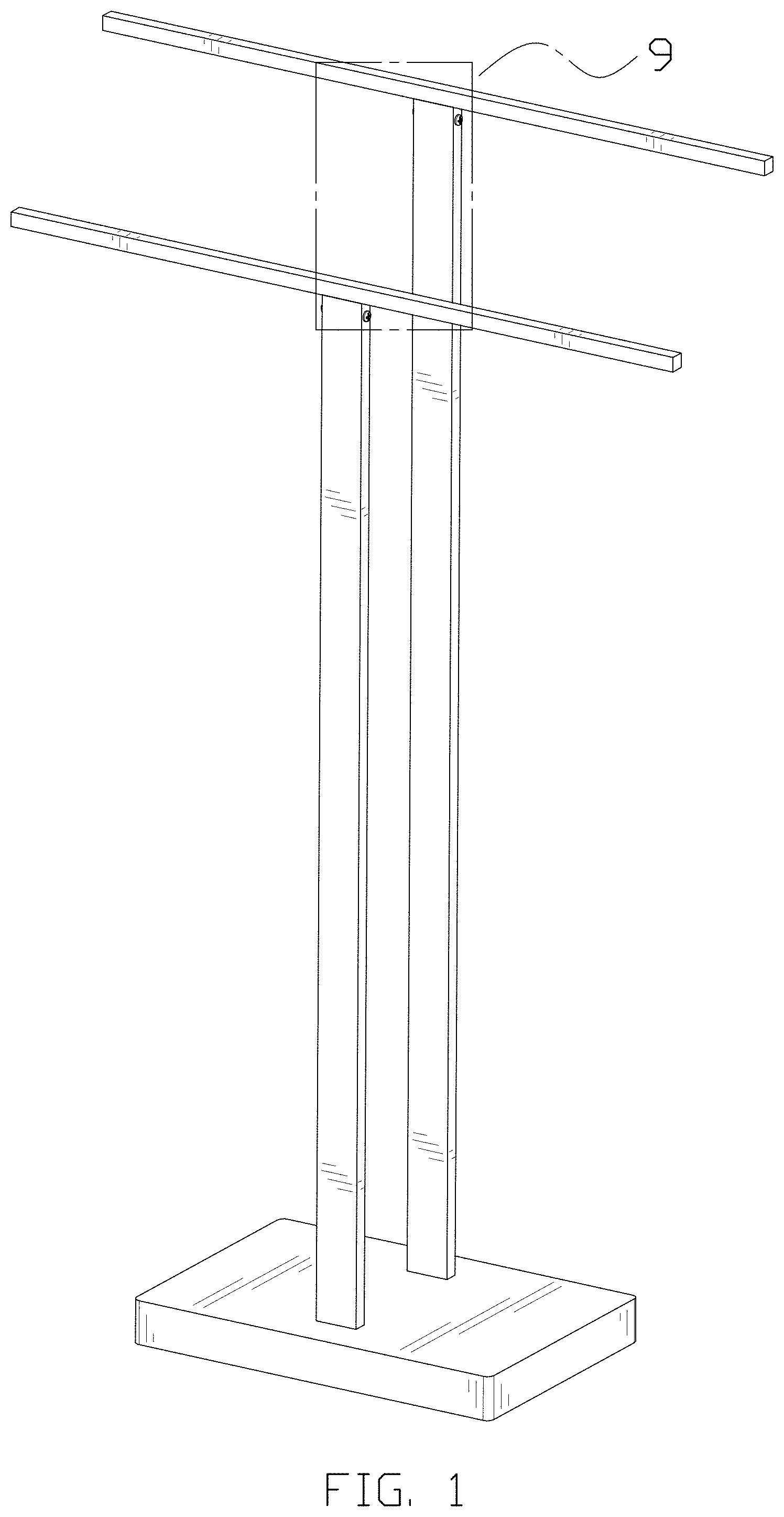 Patent USD1000862 Figure 1 – Towel rack