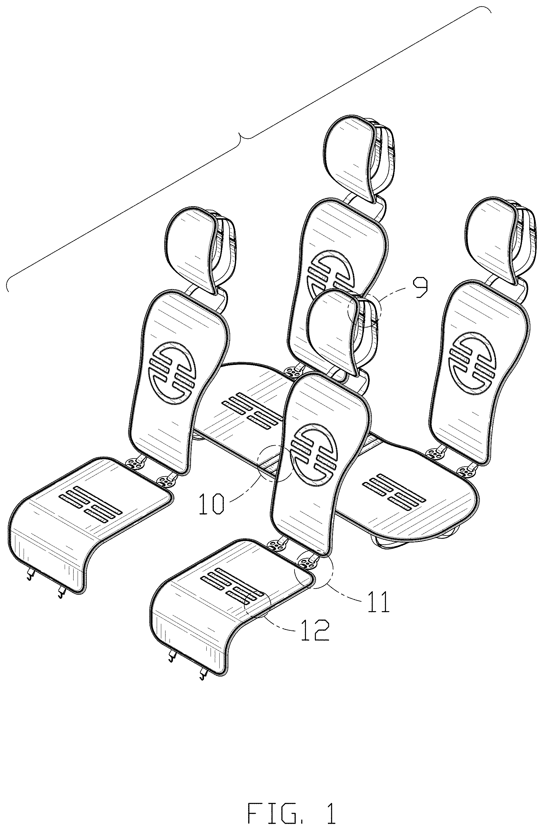 Patent USD1000874 Figure 1 – Car seat cover