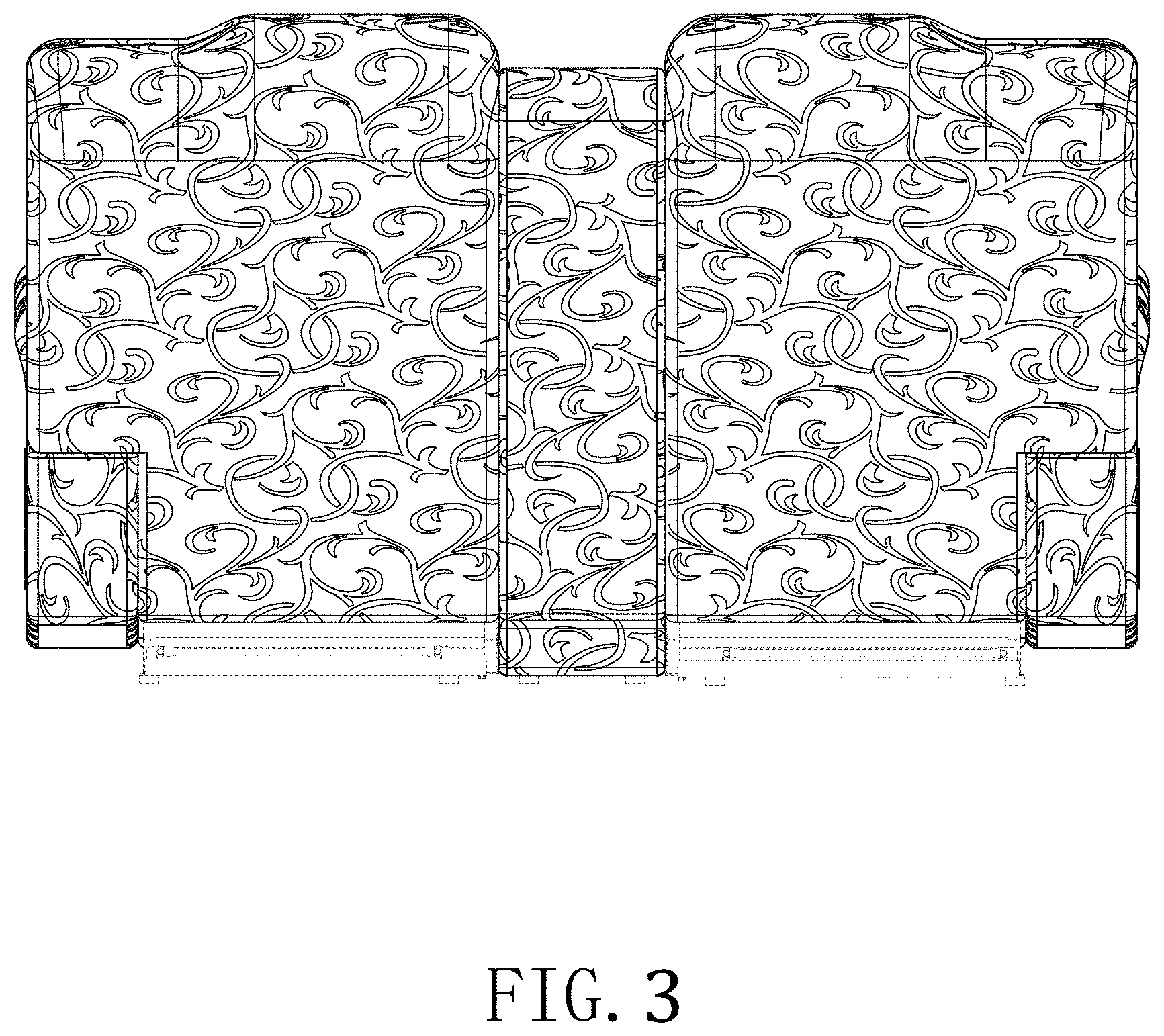 Patent USD1000875 Figure 3 – Recliner loveseat slipcover