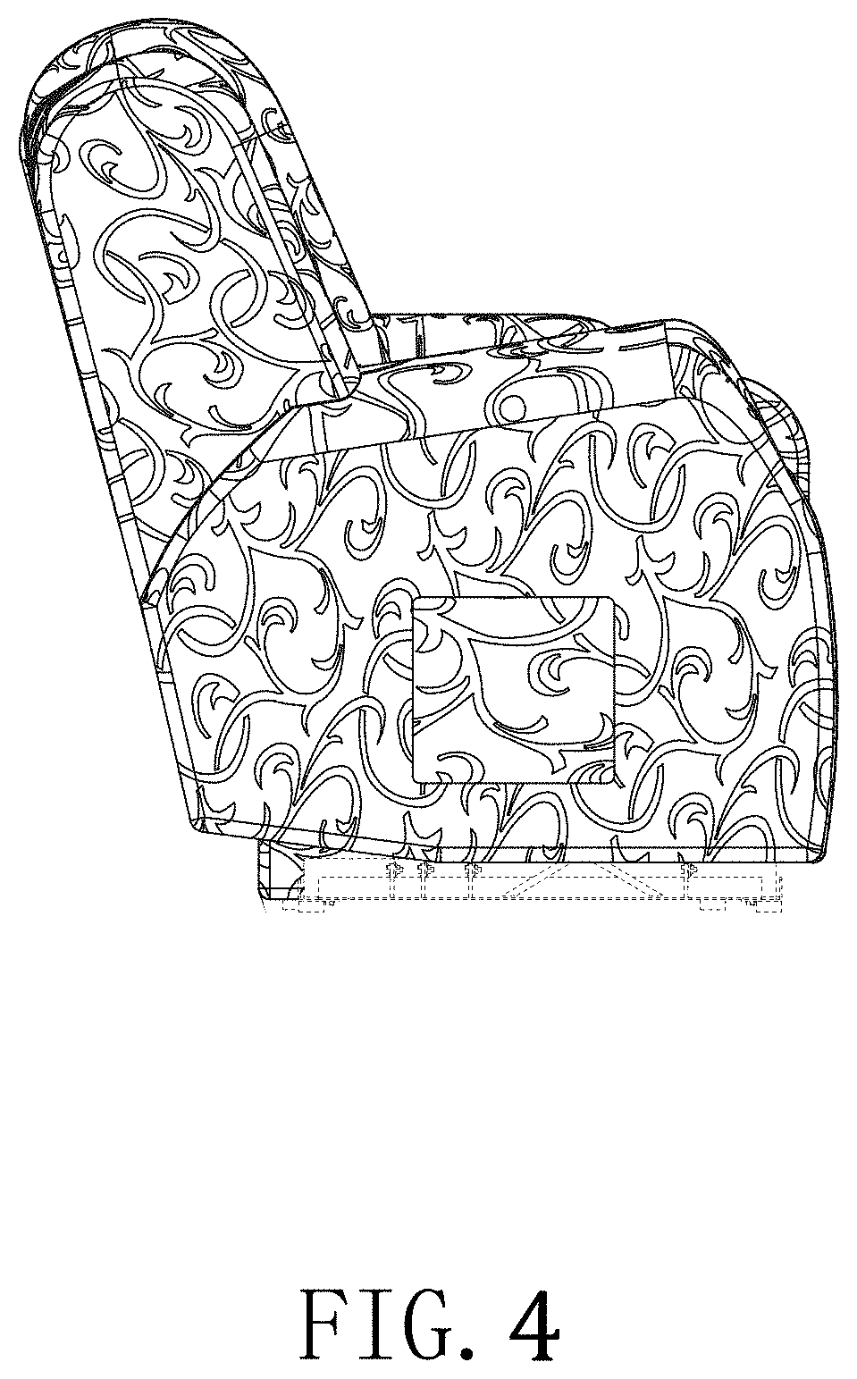 Patent USD1000875 Figure 4 – Recliner loveseat slipcover