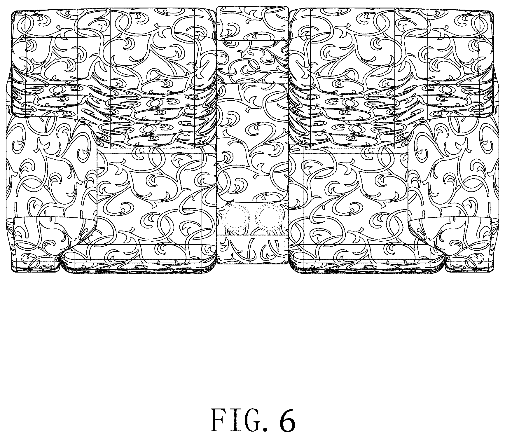 Patent USD1000875 Figure 6 – Recliner loveseat slipcover