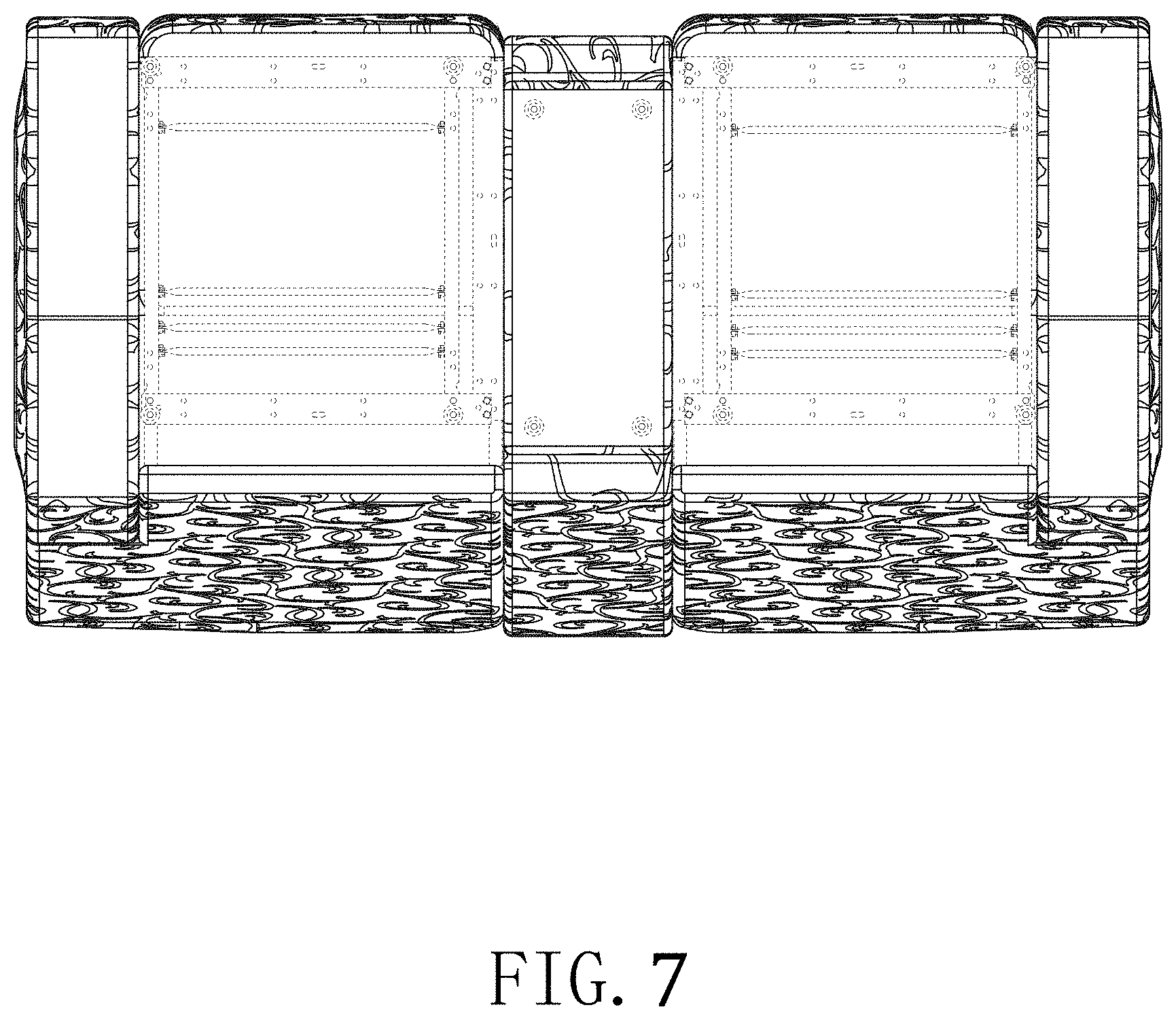 Patent USD1000875 Figure 7 – Recliner loveseat slipcover