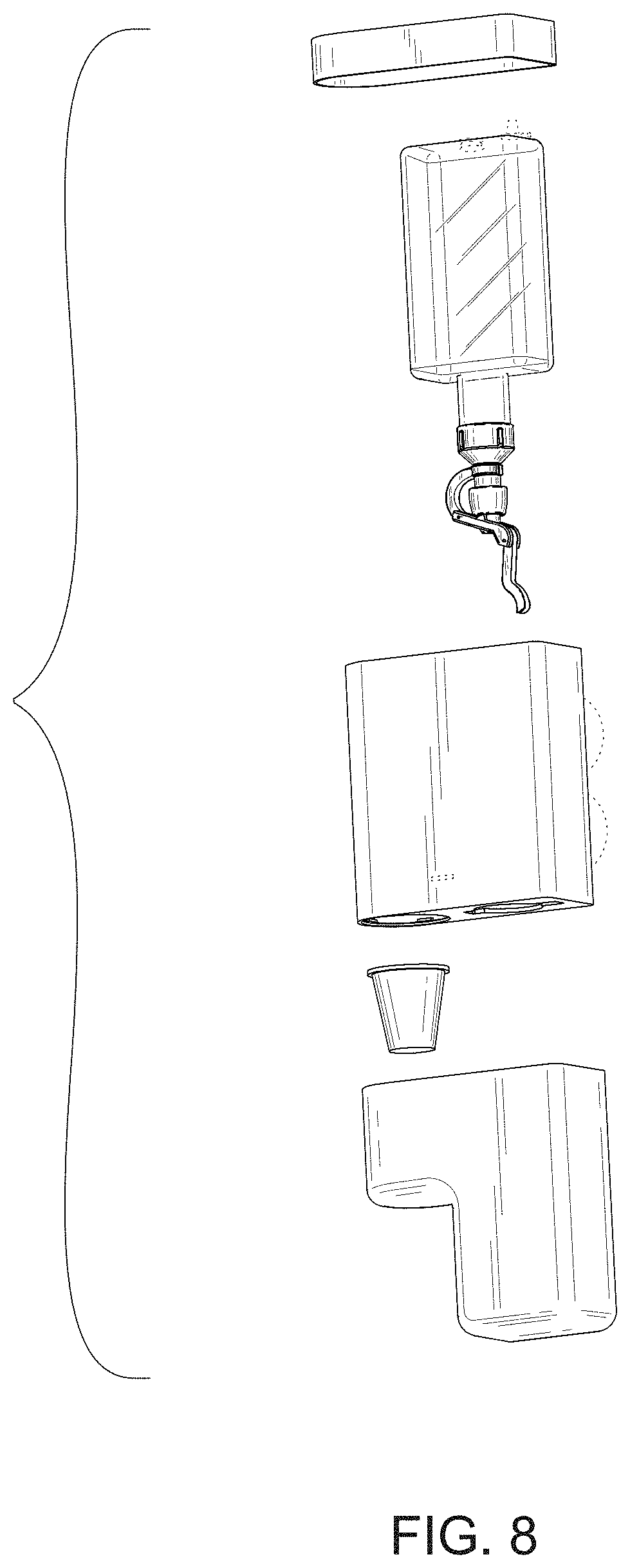 Patent USD1000883 Figure 8 – Liquid and cup dispenser