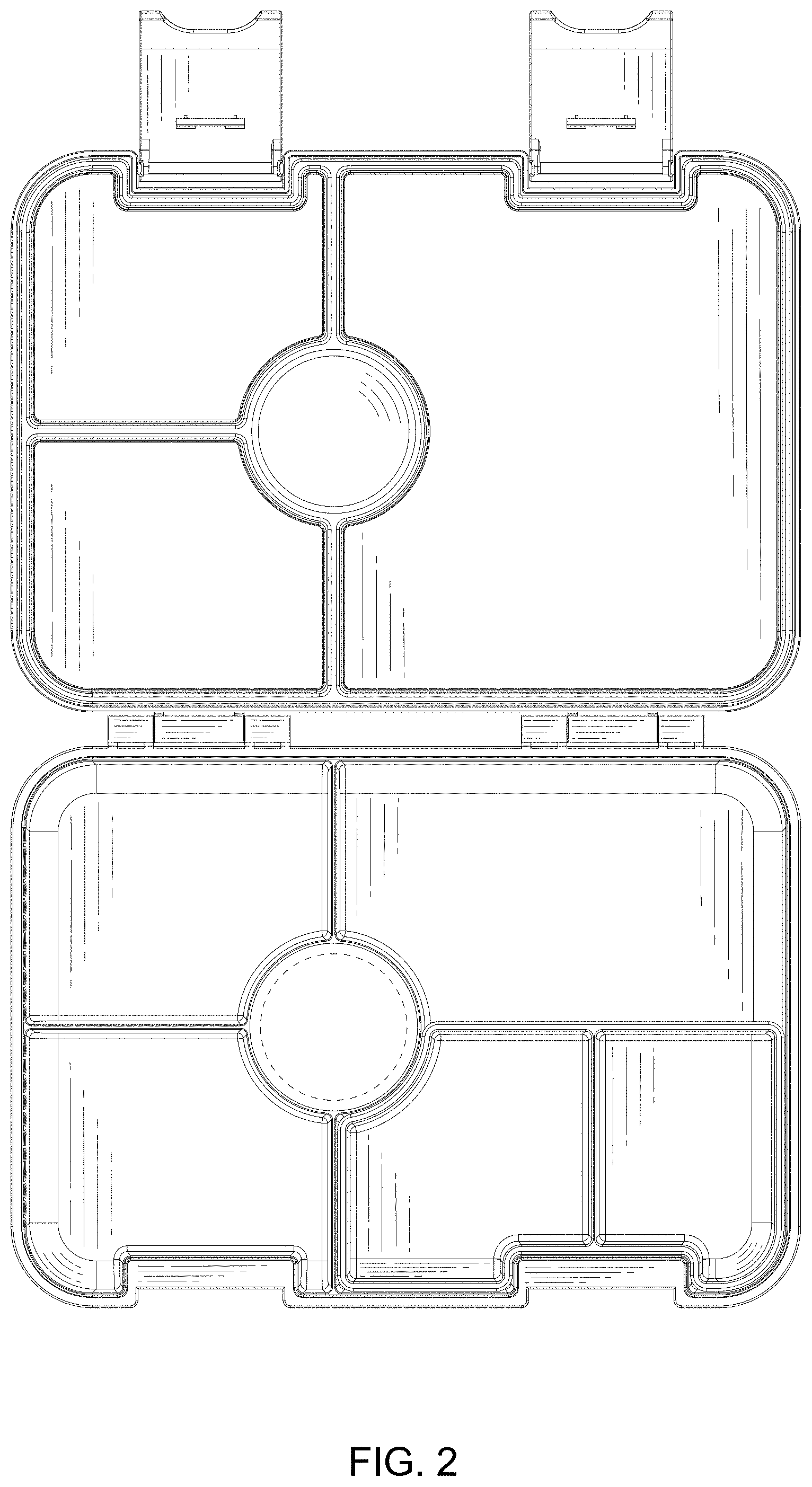 Patent USD1000907 Figure 2 – Double buckle lunch box