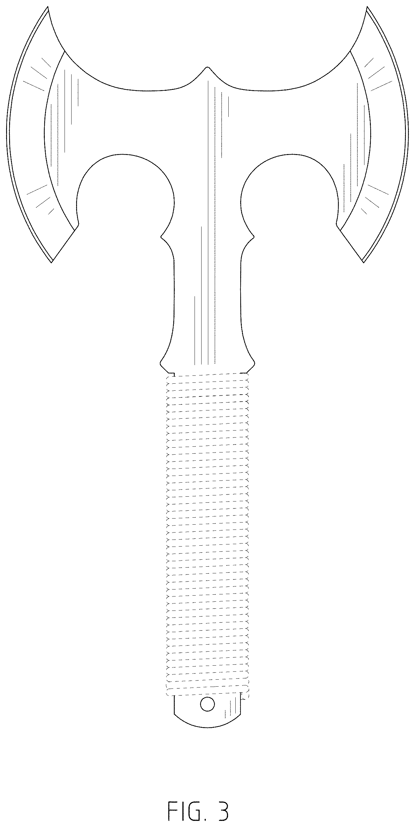 Patent USD1000930 Figure 3 – Axe