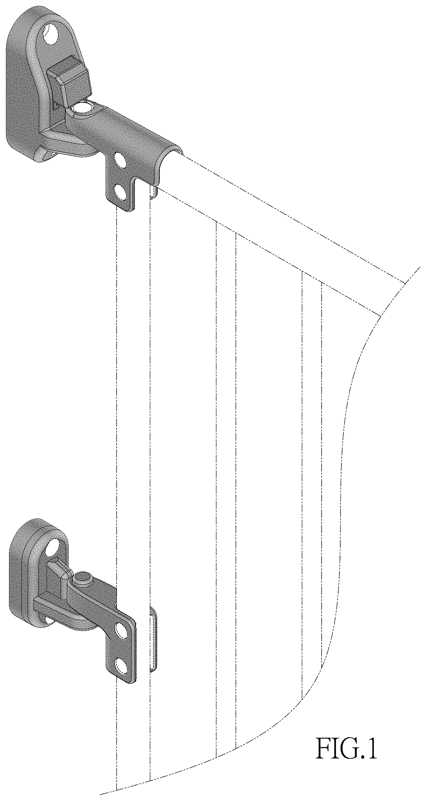 Patent USD1000944 Figure 1 – Safety gate wall mounting set