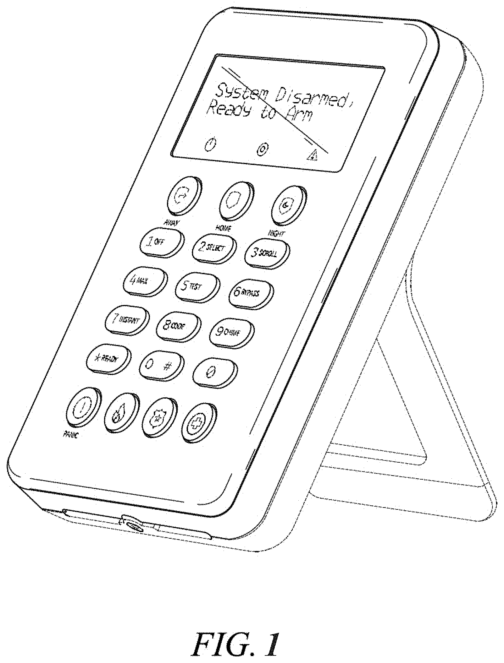 Patent USD1000990 Figure 1 – Security system keypad