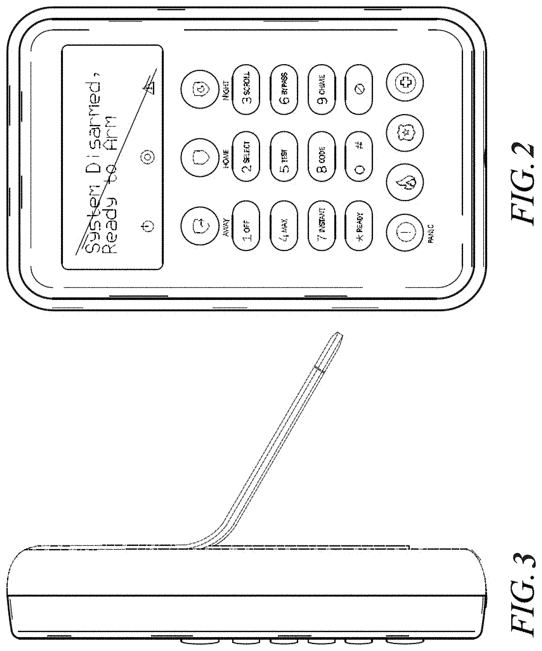 Patent USD1000990 Figure 2 – Security system keypad