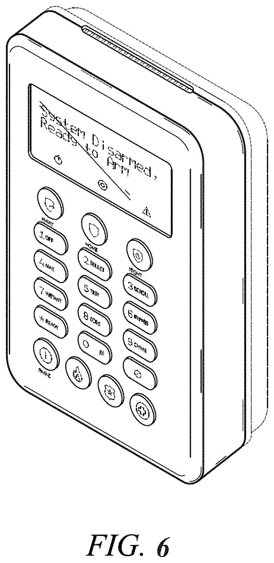 Patent USD1000990 Figure 4 – Security system keypad