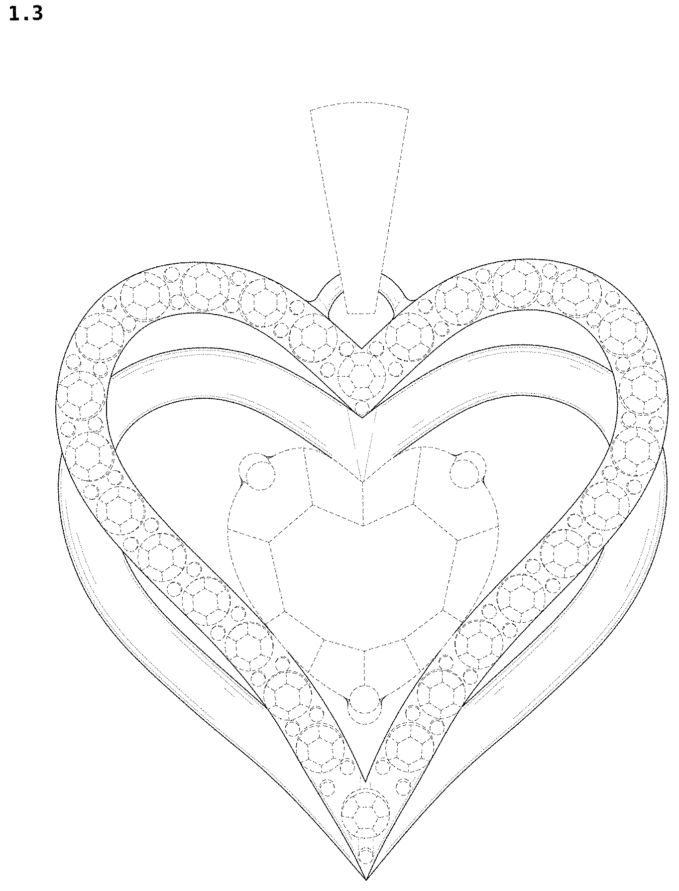 Patent USD1000999 Figure 3 – Pendant