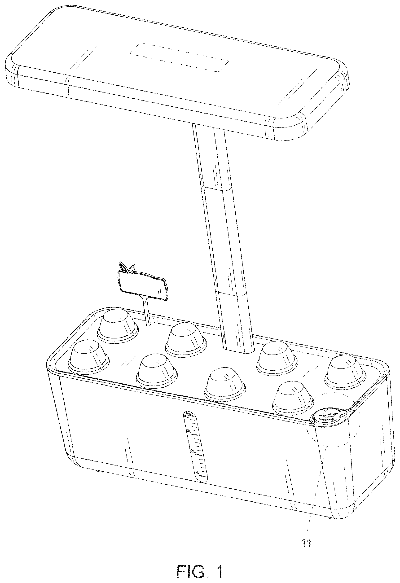 Patent USD1001001 Figure 1 – Plant light