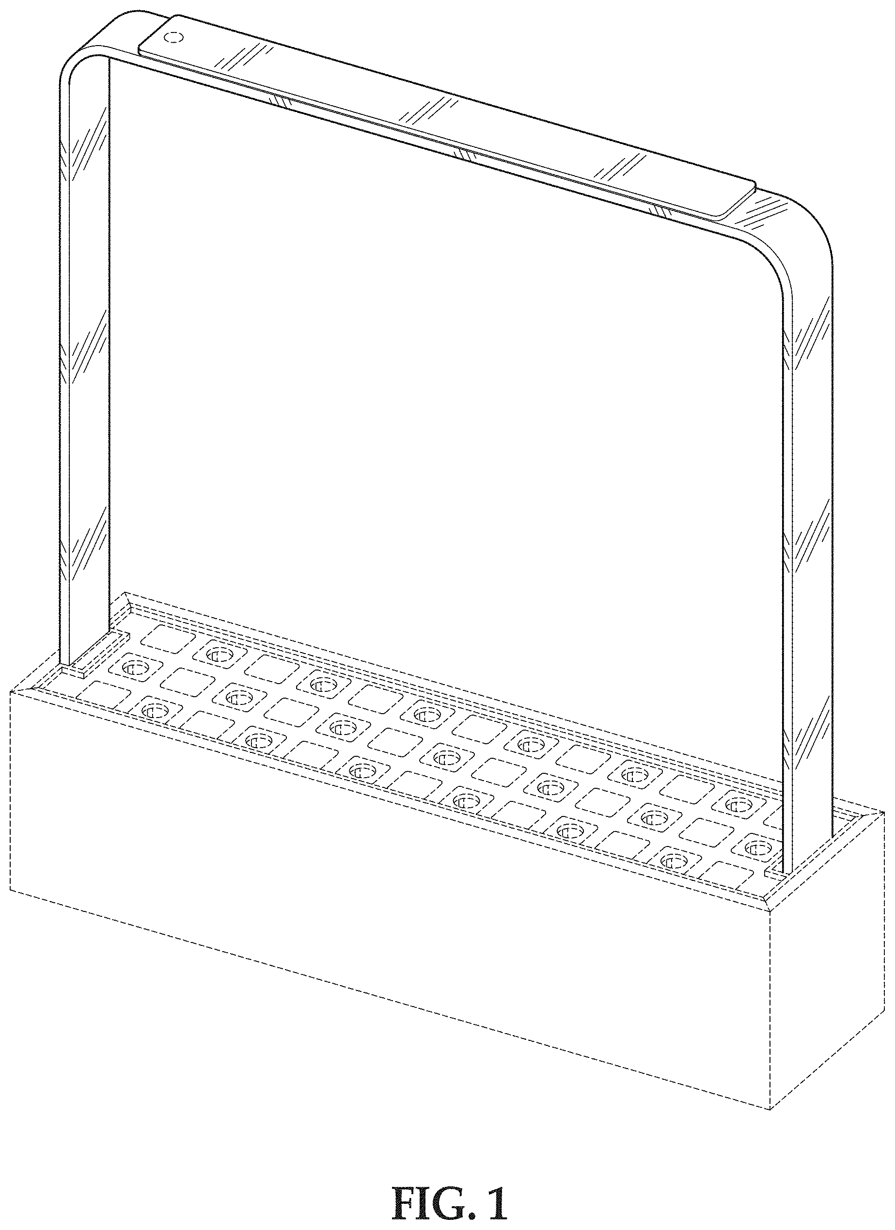 Patent USD1001002 Figure 1 – Upper bar of a planter