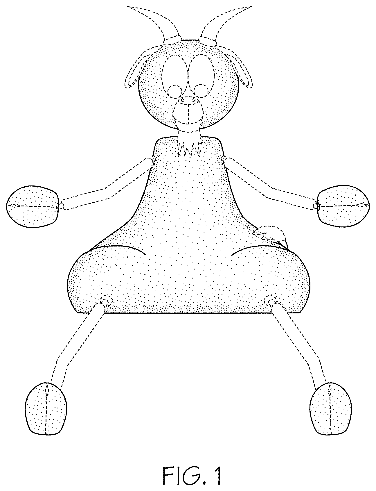 Patent USD1001005 Figure 1 – Poseable animal figurine