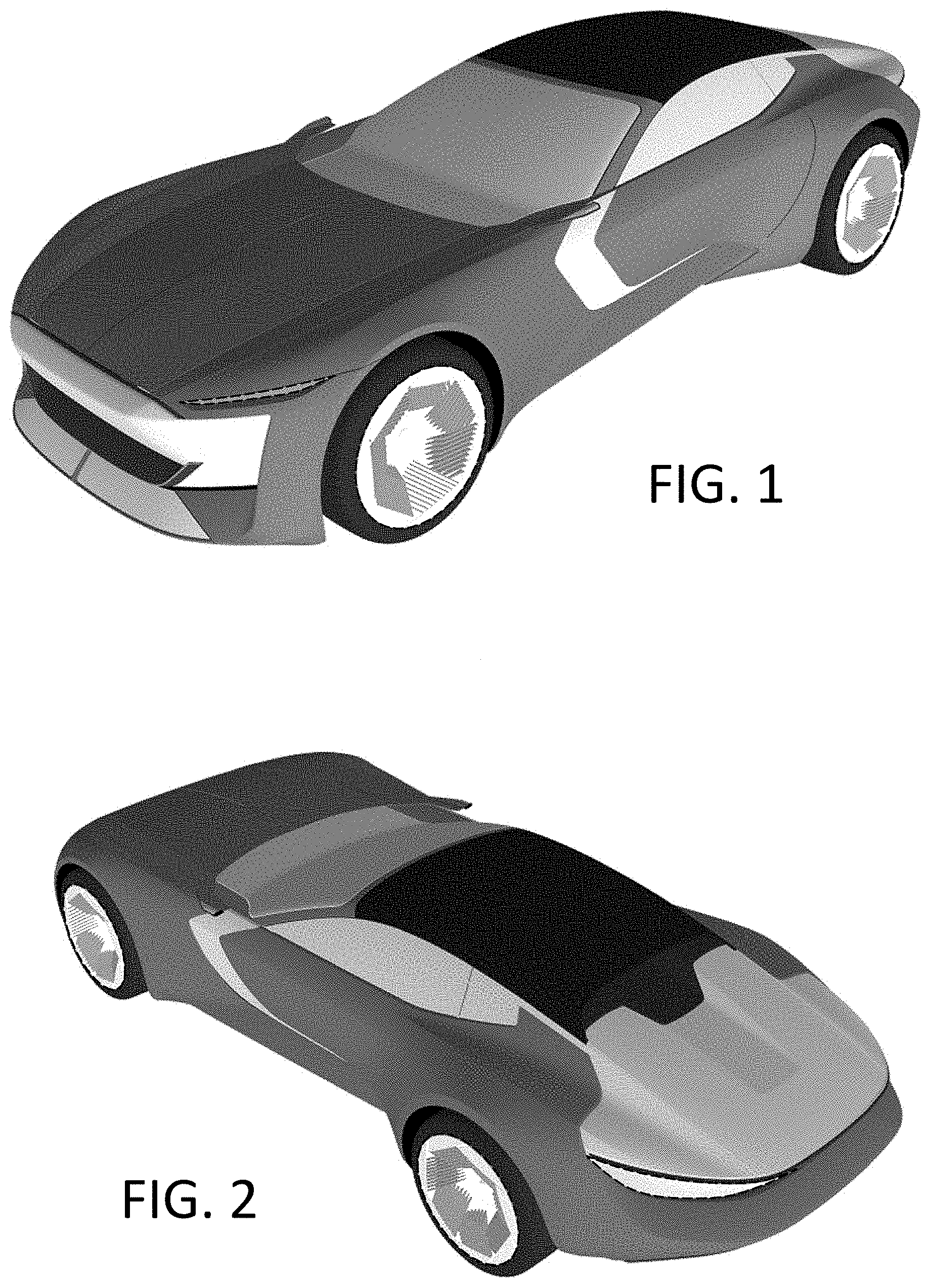 Patent USD1001015 Figure 1 – Motor vehicle, toy vehicle replica and/or other replica