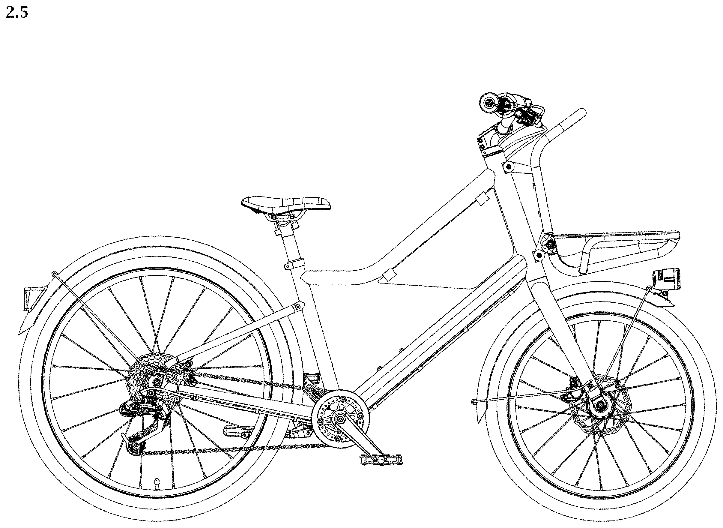 Patent USD1001019 Figure 5 – Bicycle