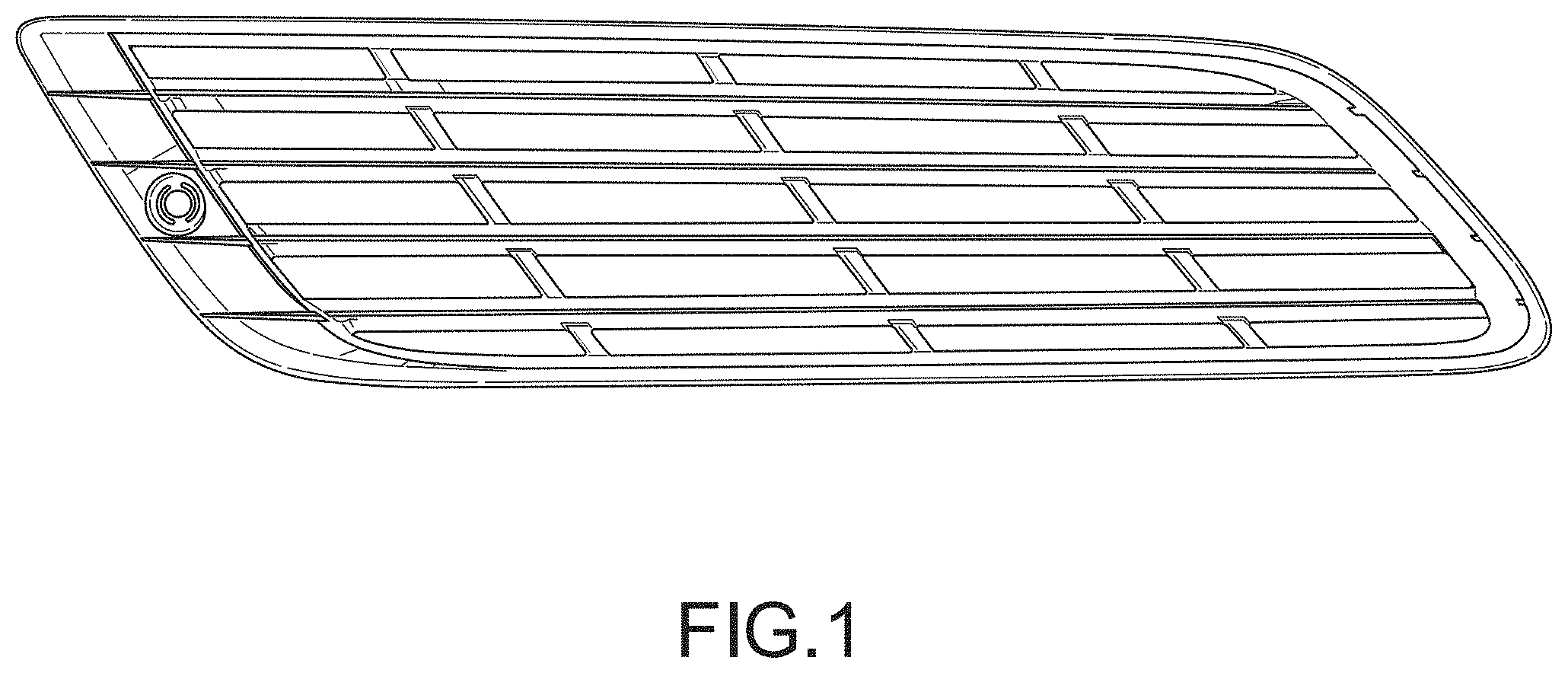 Patent USD1001022 Figure 1 – Side intake grille for a truck vehicle