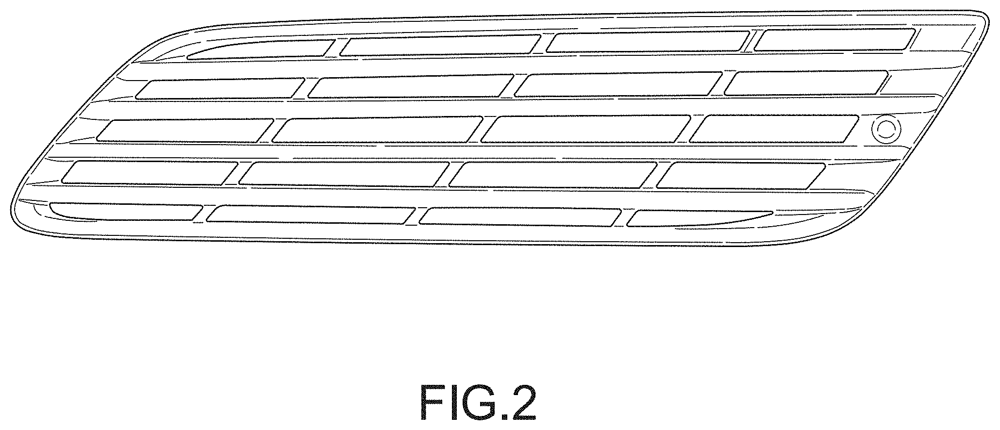 Patent USD1001022 Figure 2 – Side intake grille for a truck vehicle