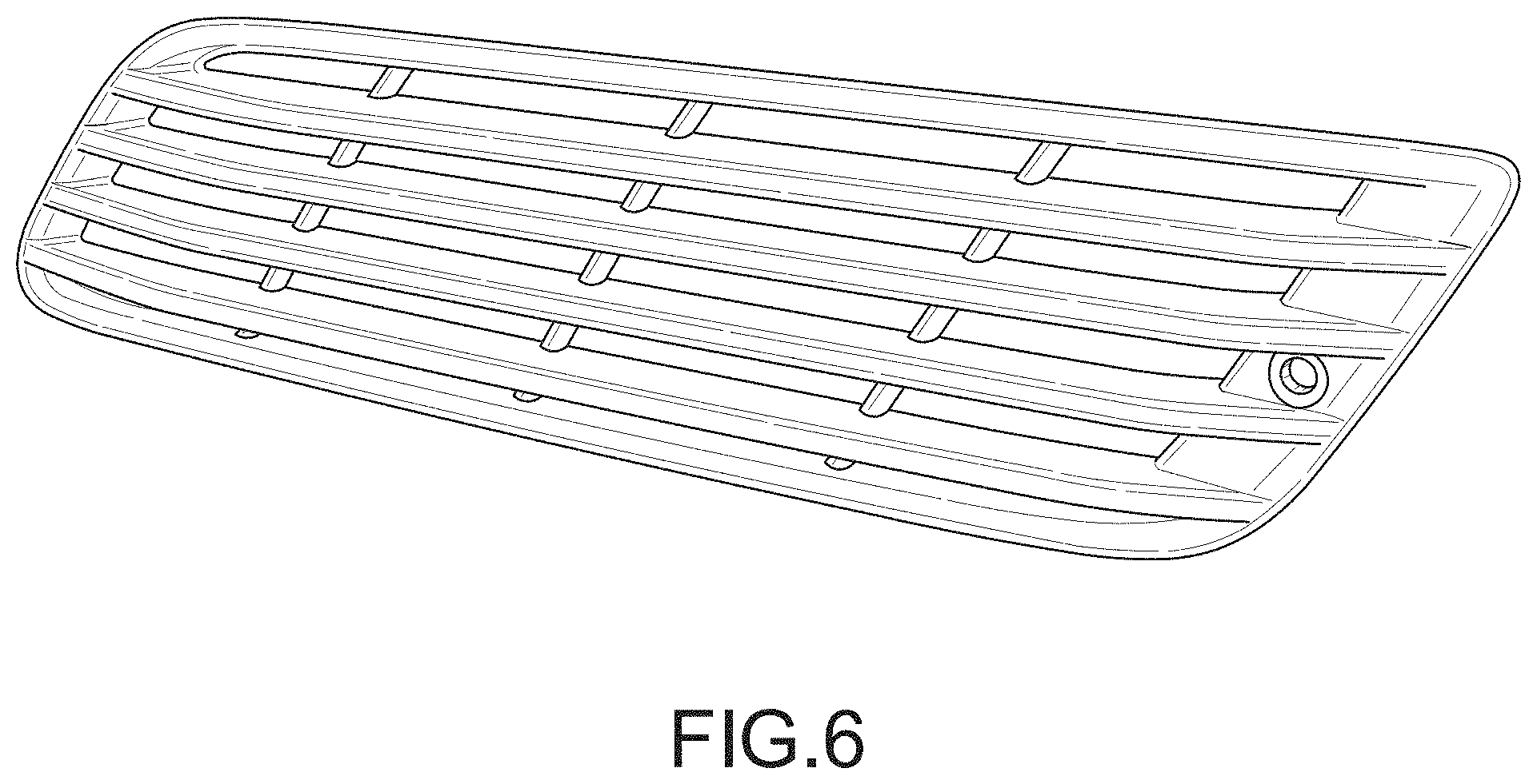 Patent USD1001022 Figure 6 – Side intake grille for a truck vehicle