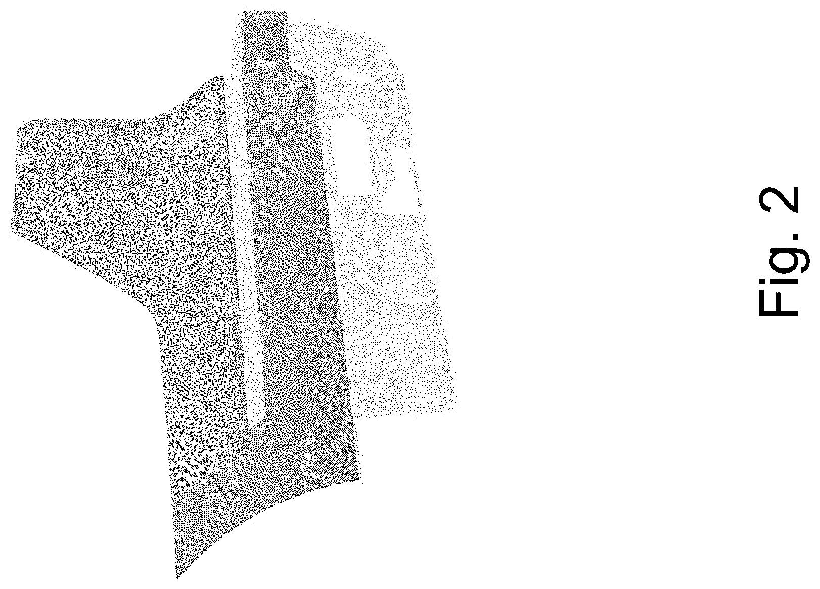 Patent USD1001025 Figure 2 – Vehicle rear upper bumper cover