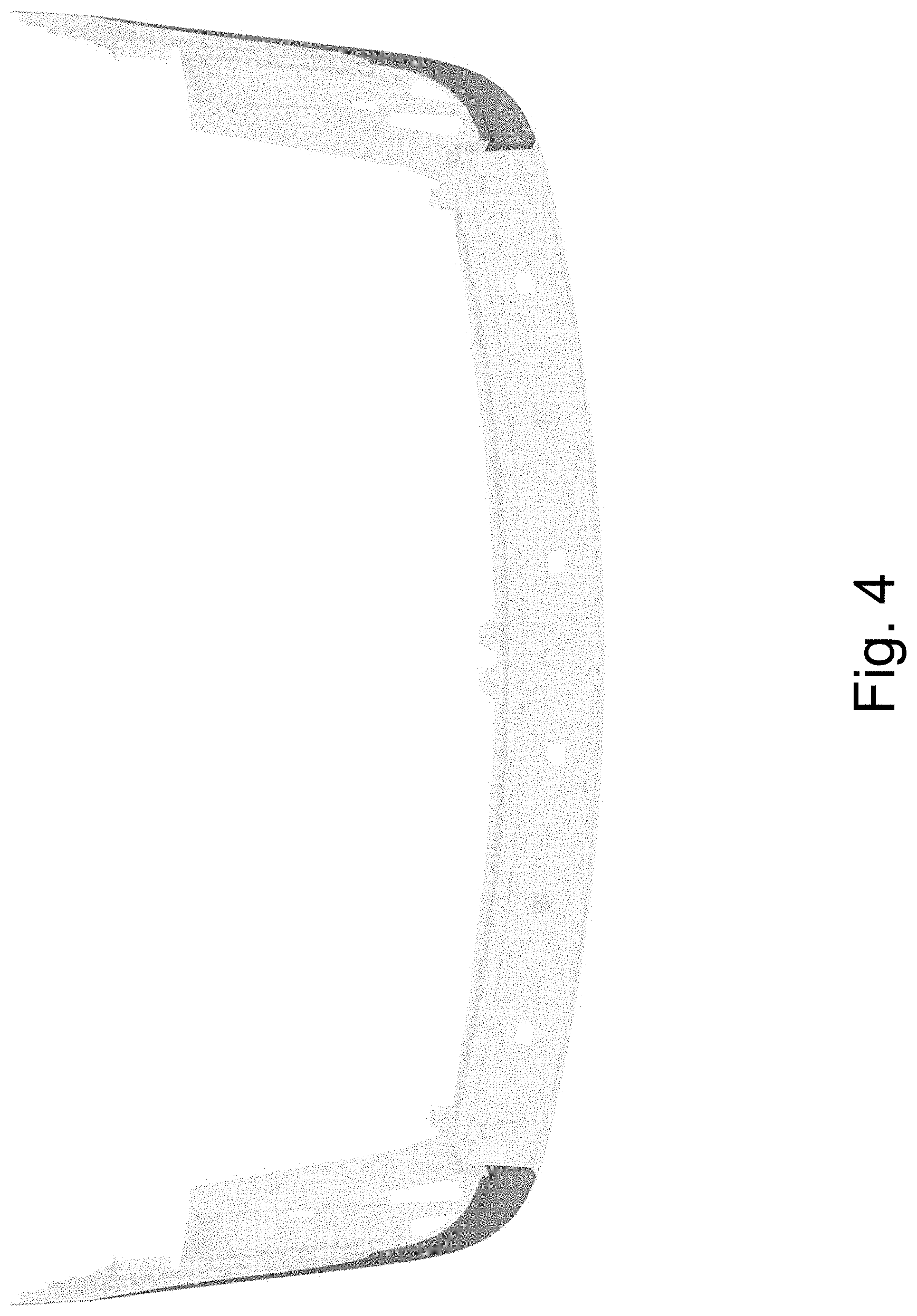 Patent USD1001025 Figure 4 – Vehicle rear upper bumper cover
