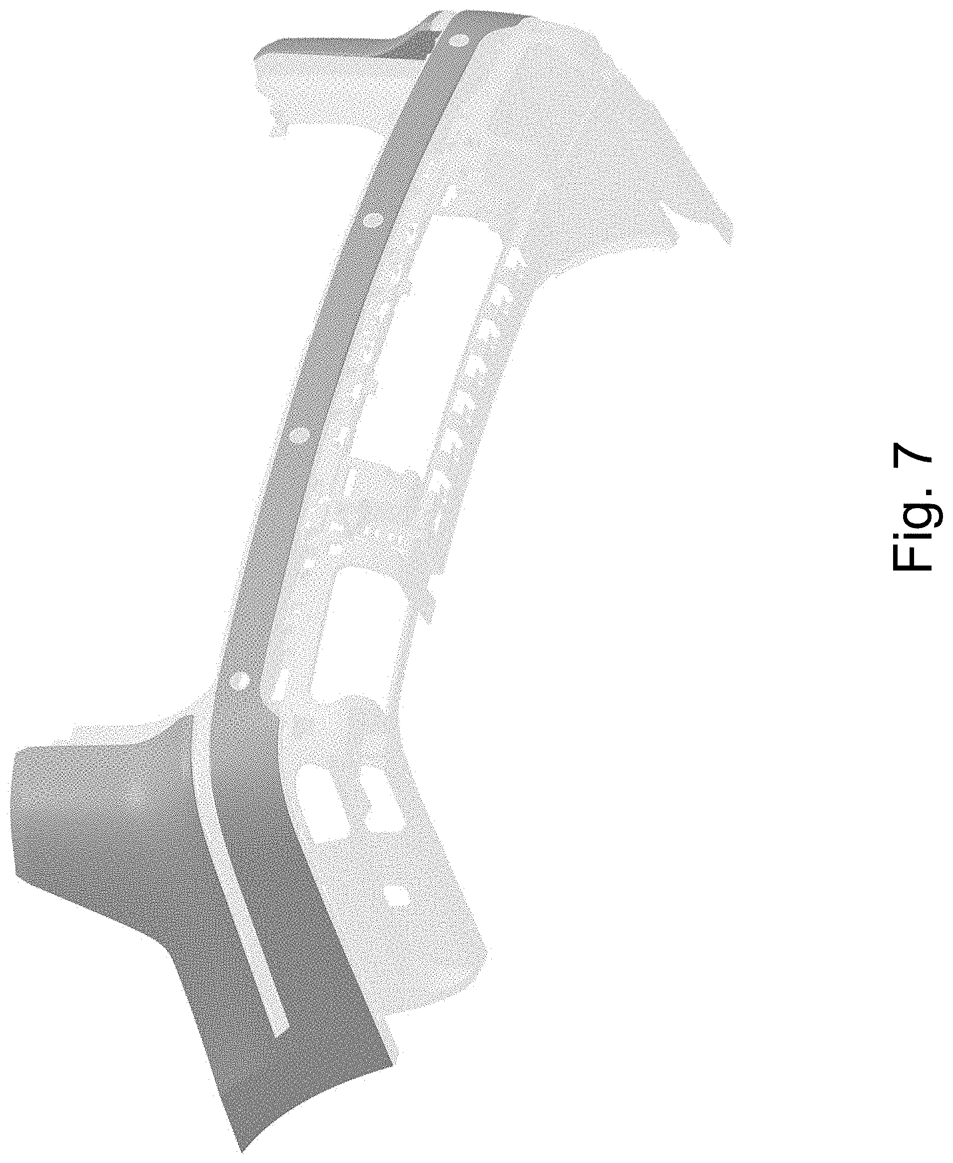 Patent USD1001025 Figure 7 – Vehicle rear upper bumper cover