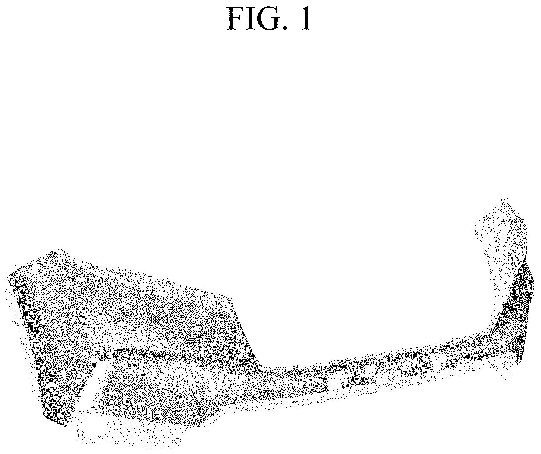 Patent USD1001026 Figure 1 – Front bumper for automobile