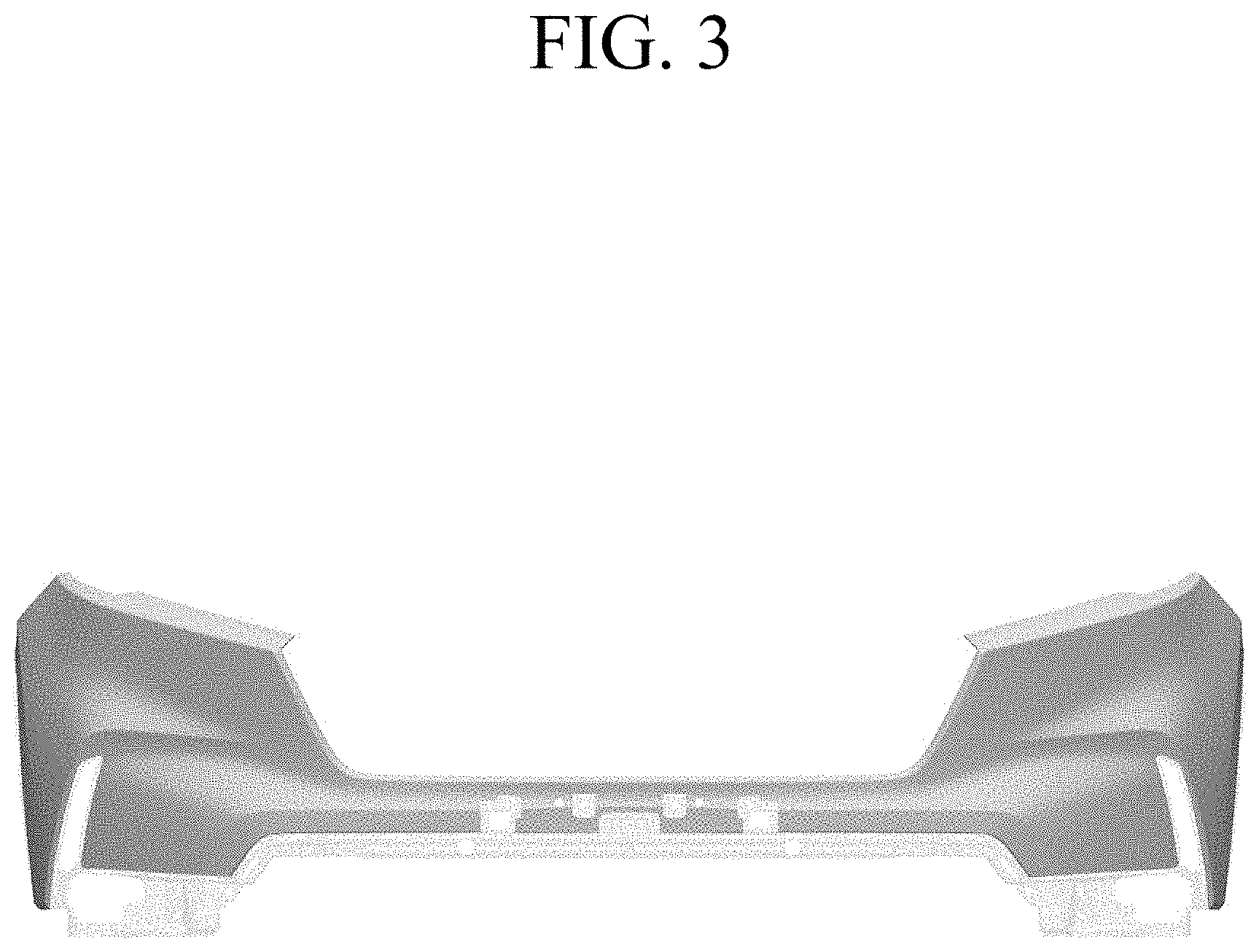 Patent USD1001026 Figure 3 – Front bumper for automobile
