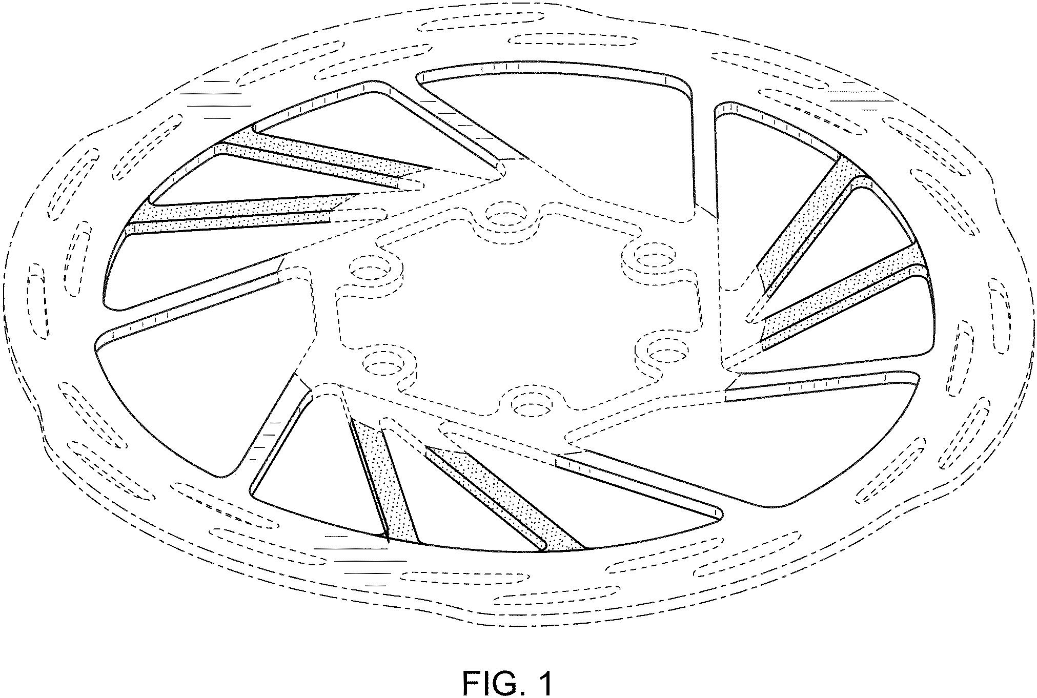Patent USD1001027 Figure 1 – Bicycle brake rotor