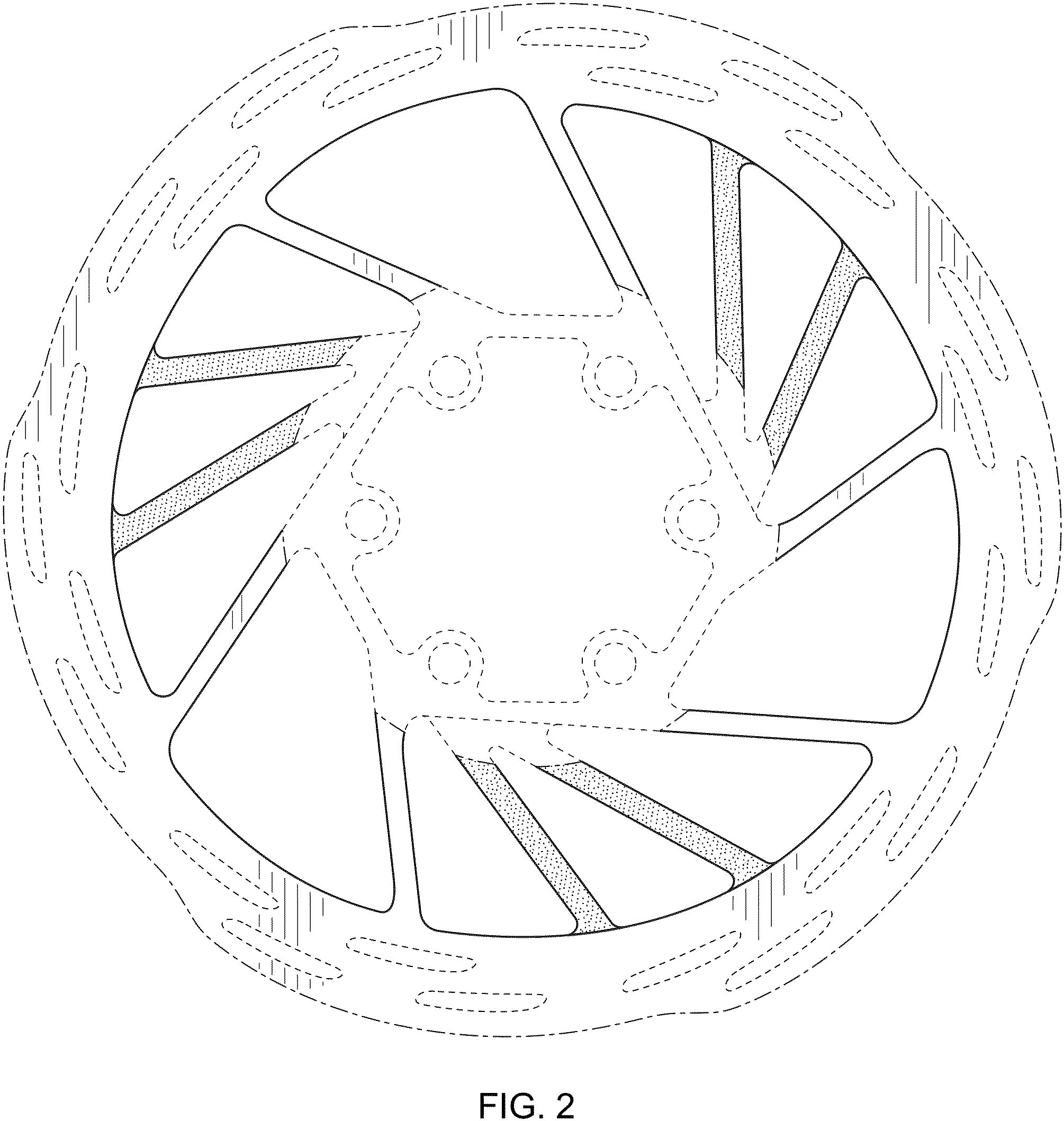 Patent USD1001027 Figure 2 – Bicycle brake rotor