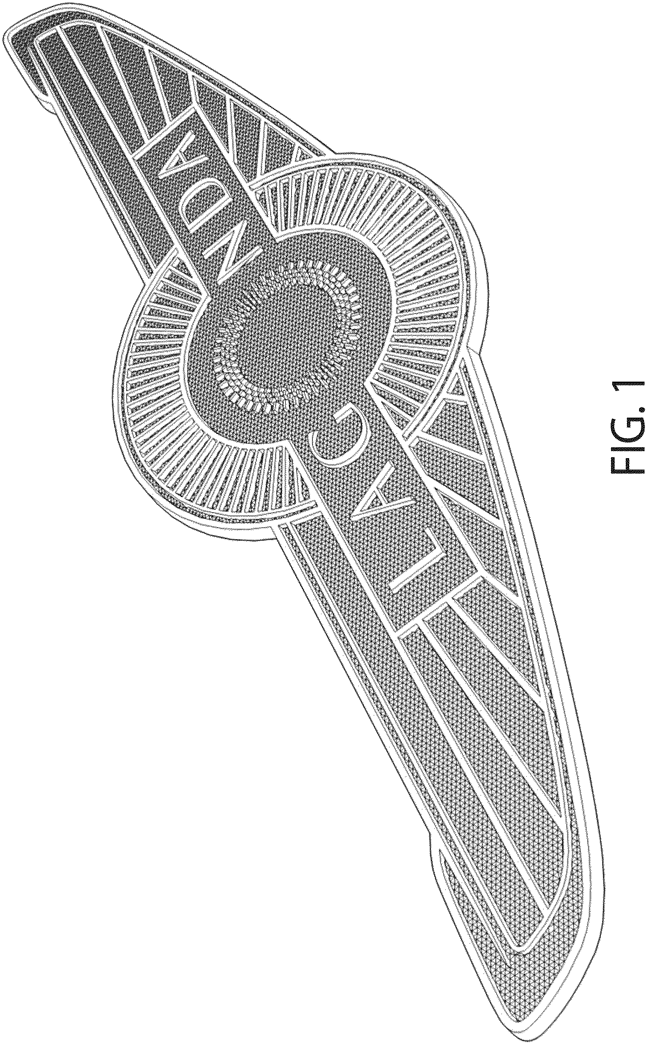 Patent USD1001037 Figure 1 – Badge or replica thereof