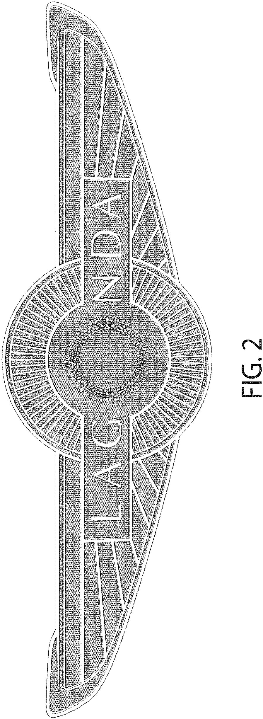 Patent USD1001037 Figure 2 – Badge or replica thereof