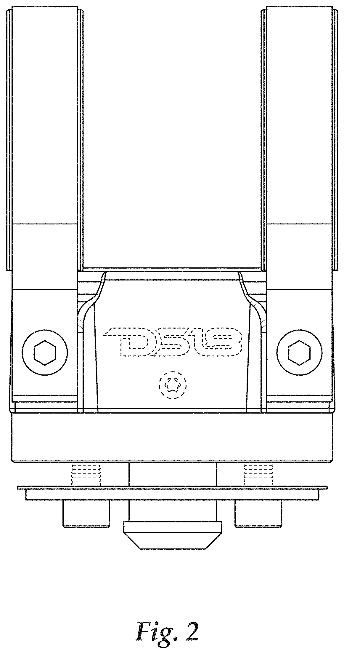 Patent USD1001039 Figure 2 – Clamp for ATV, boat, and/or jetski