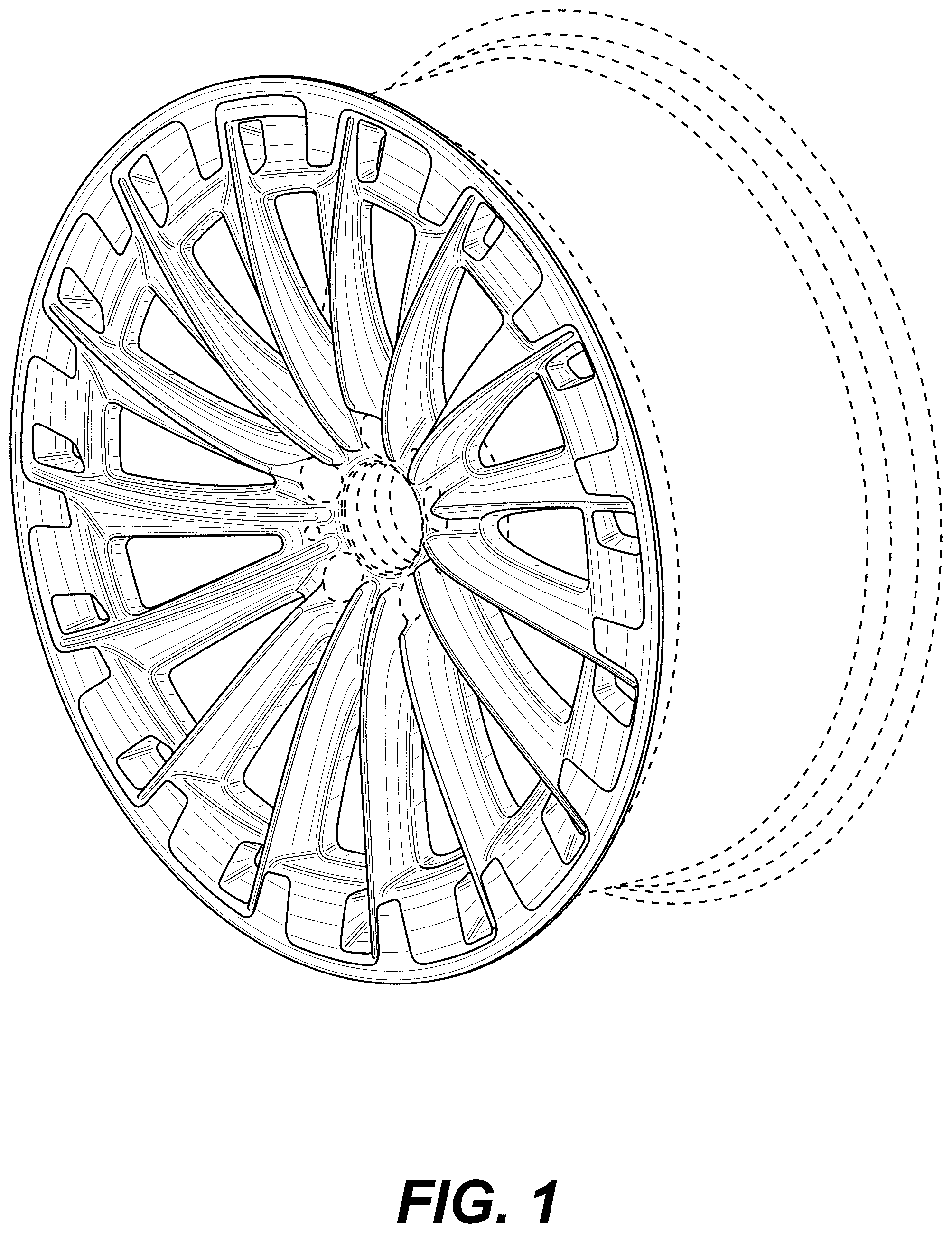 Patent USD1001042 Figure 1 – Wheel or wheel cover