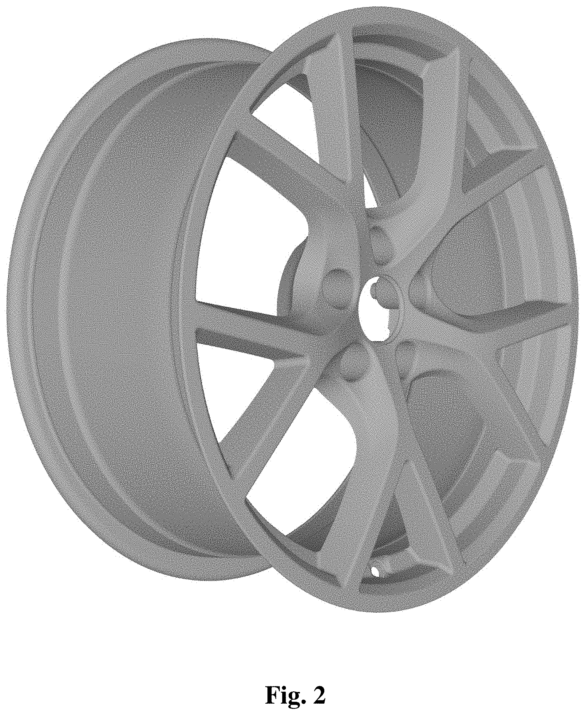 Patent USD1001044 Figure 2 – Vehicle wheel rim