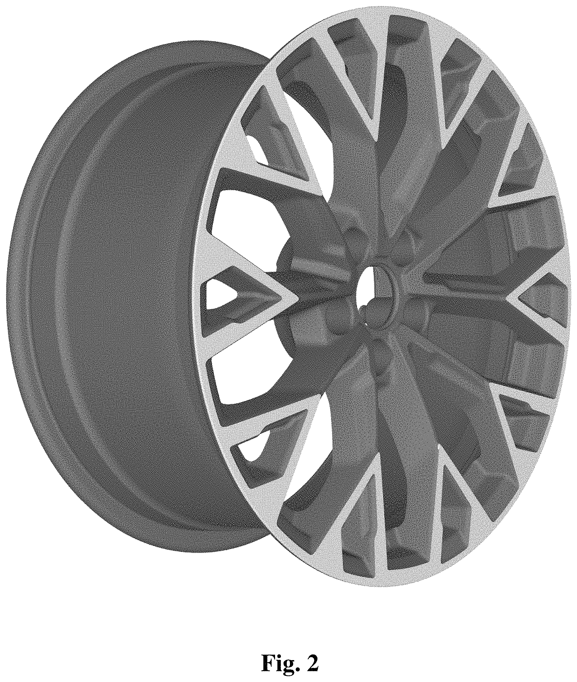 Patent USD1001045 Figure 2 – Vehicle wheel rim