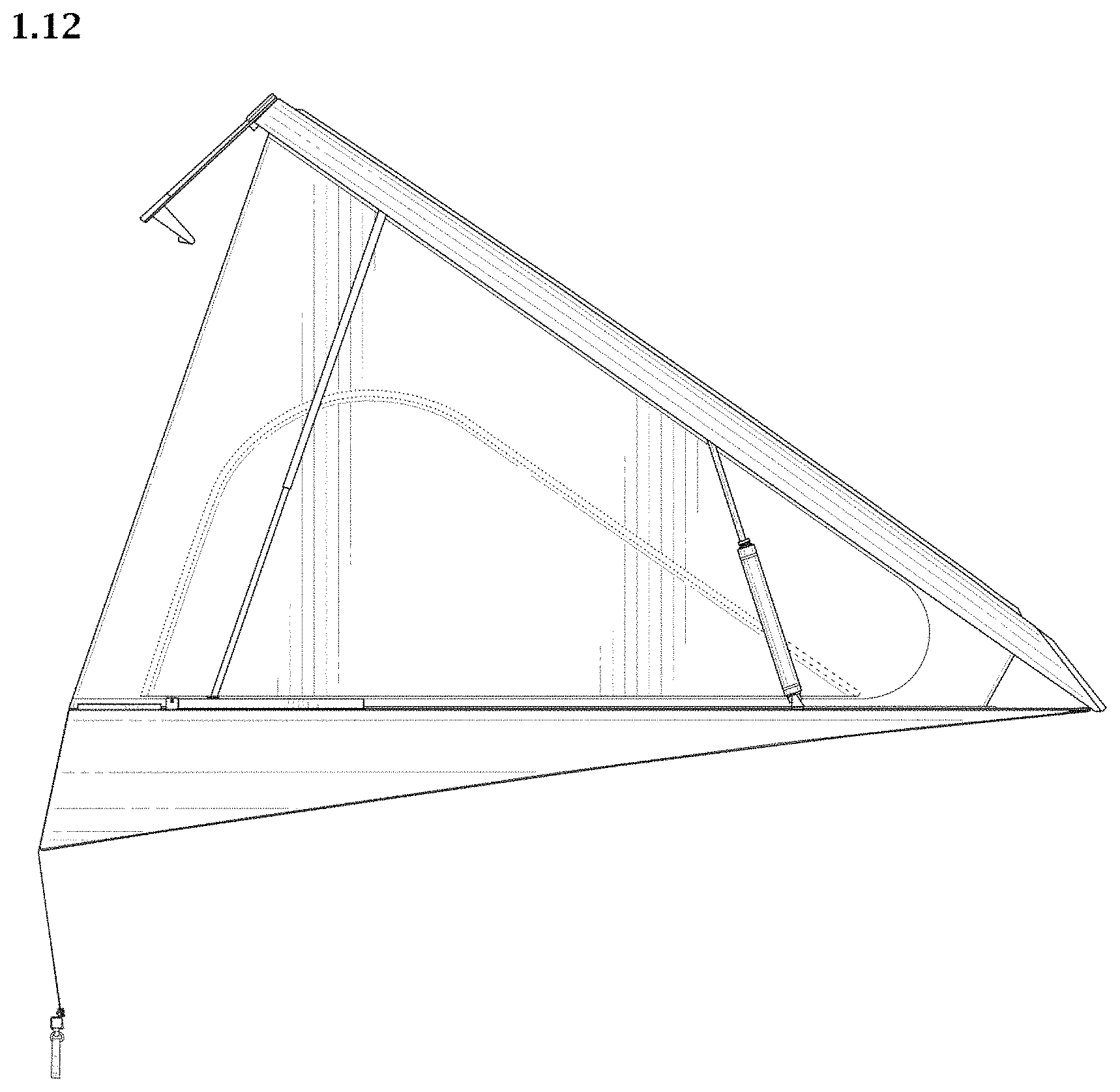Patent USD1001053 Figure 12 – Pop-up camper for pick-up truck