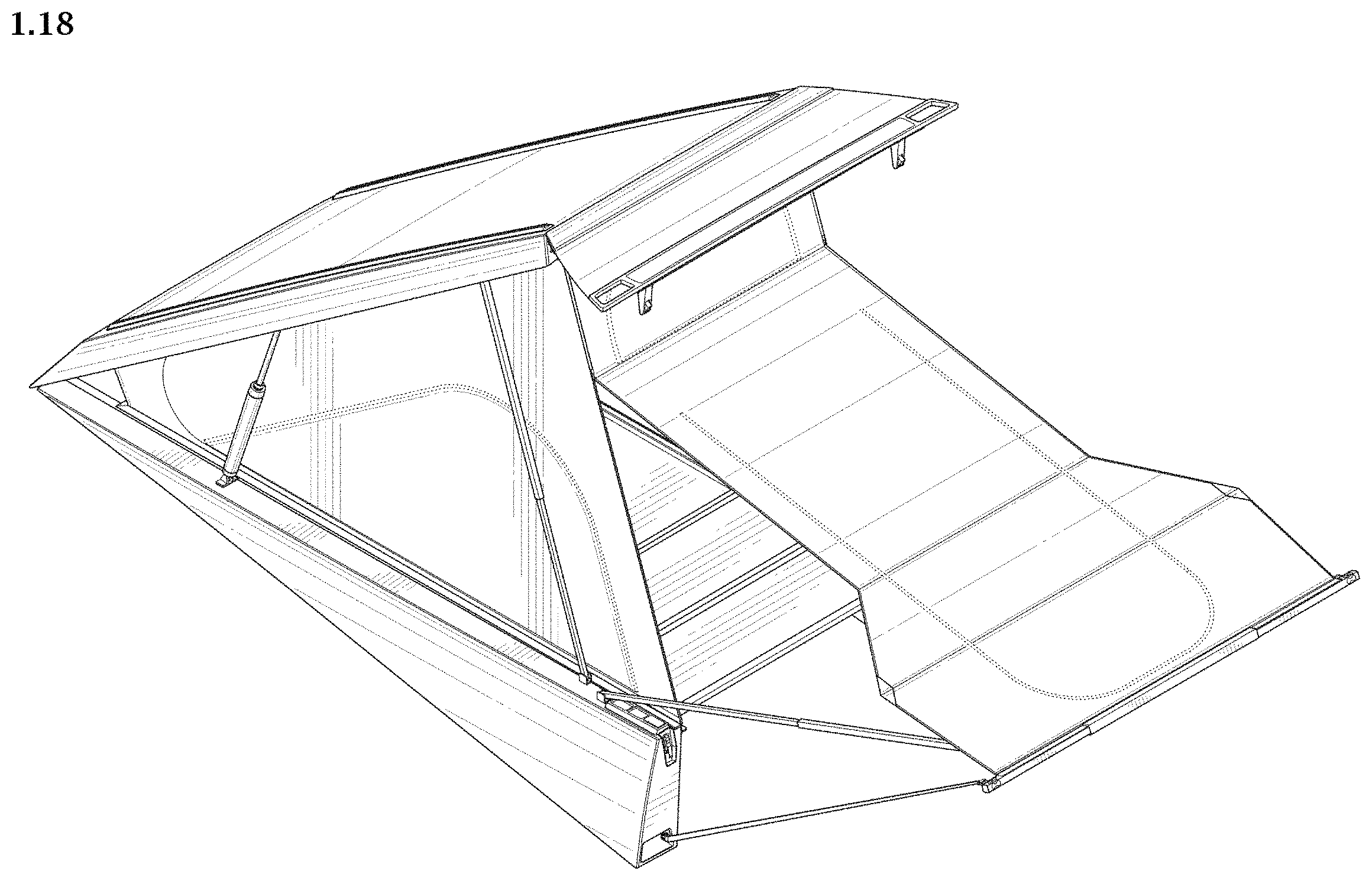 Patent USD1001053 Figure 18 – Pop-up camper for pick-up truck