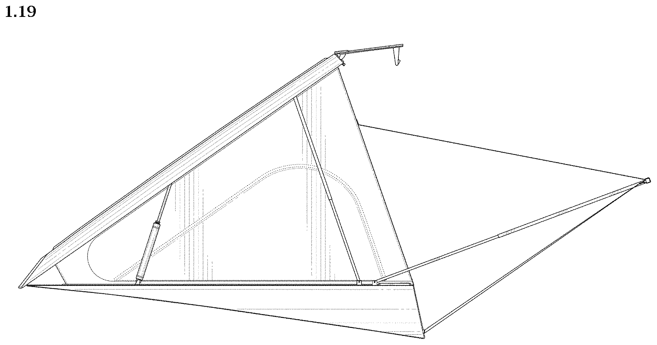 Patent USD1001053 Figure 19 – Pop-up camper for pick-up truck