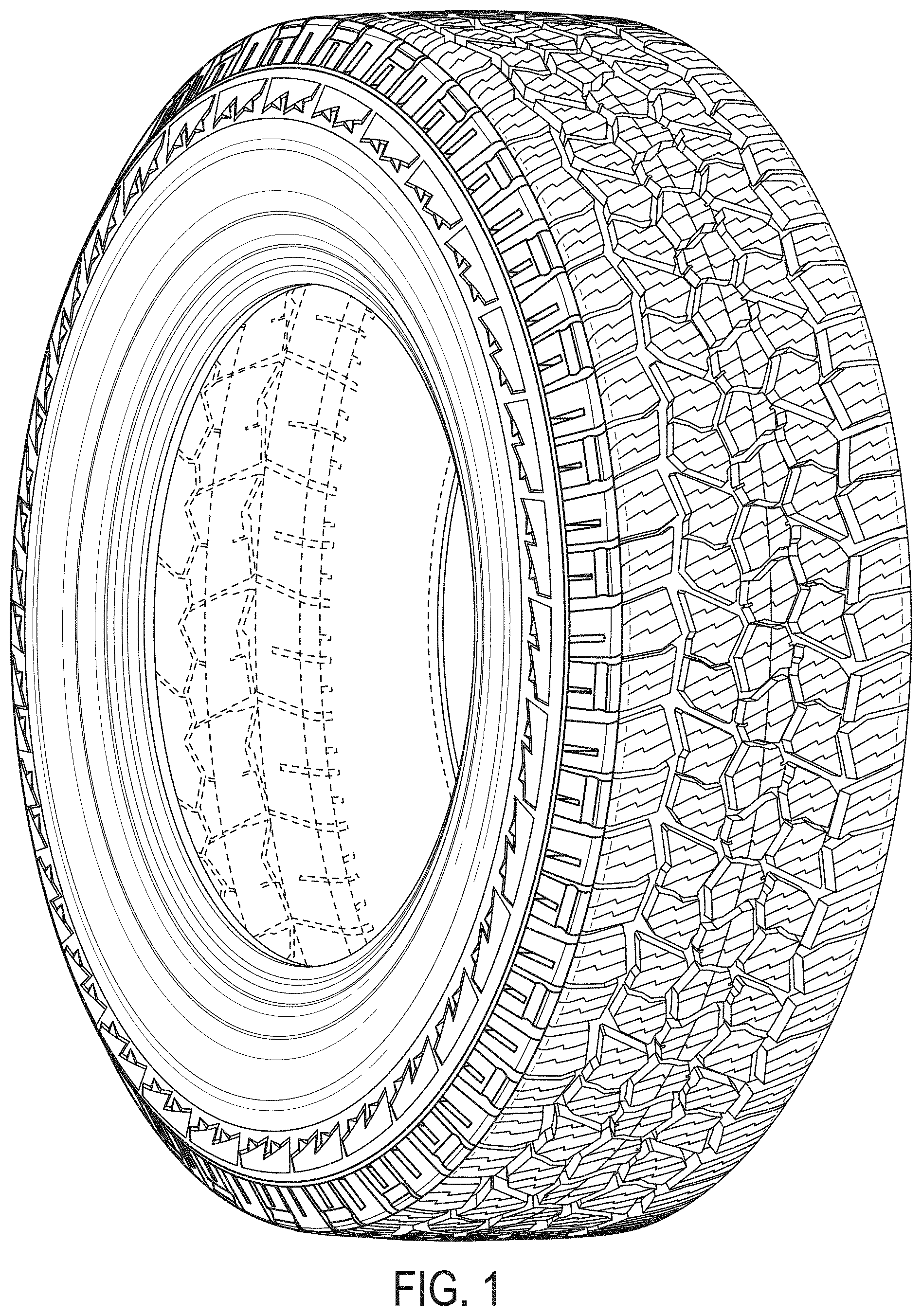 Patent USD1001056 Figure 1 – Tire