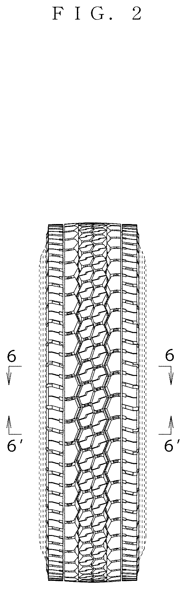 Patent USD1001058 Figure 2 – Tread portion of an automobile tire