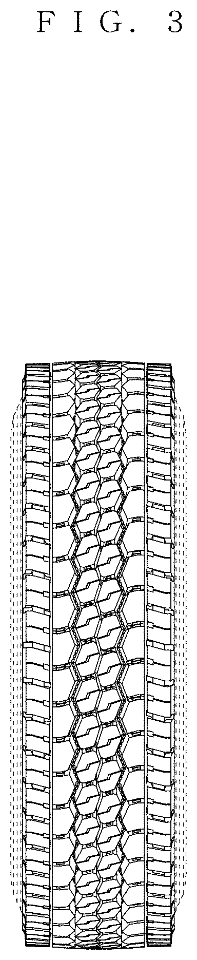 Patent USD1001058 Figure 3 – Tread portion of an automobile tire