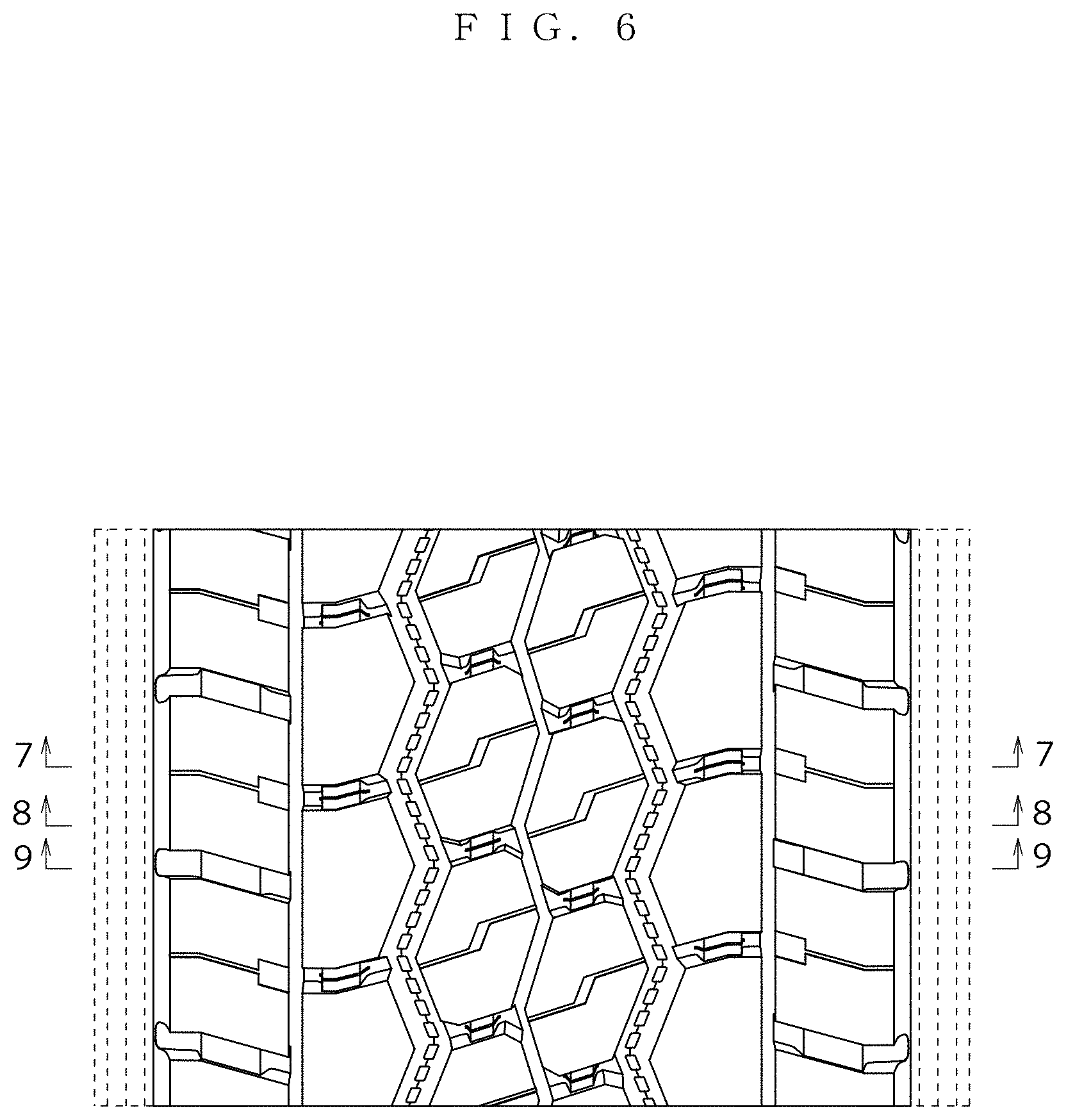 Patent USD1001058 Figure 6 – Tread portion of an automobile tire