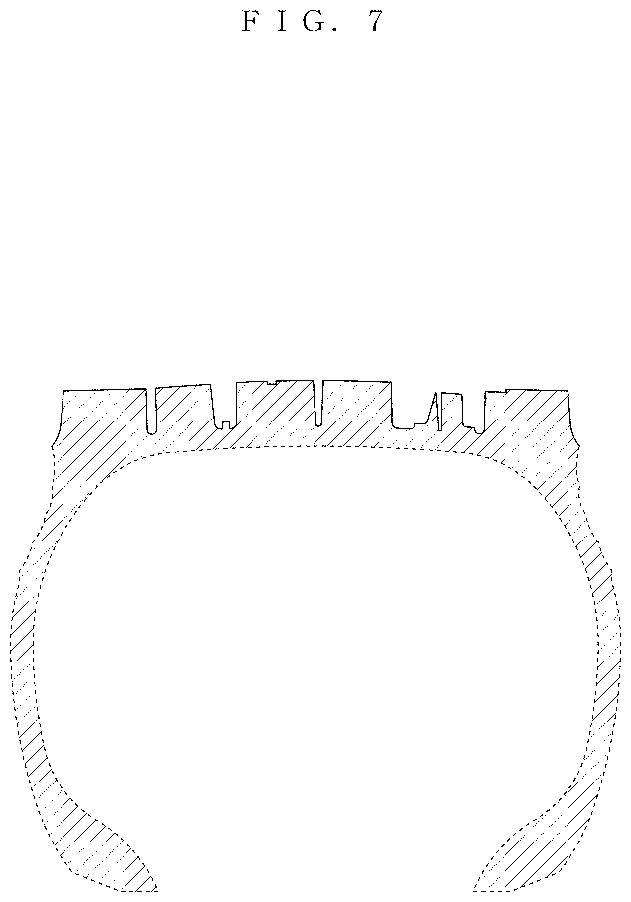 Patent USD1001058 Figure 7 – Tread portion of an automobile tire