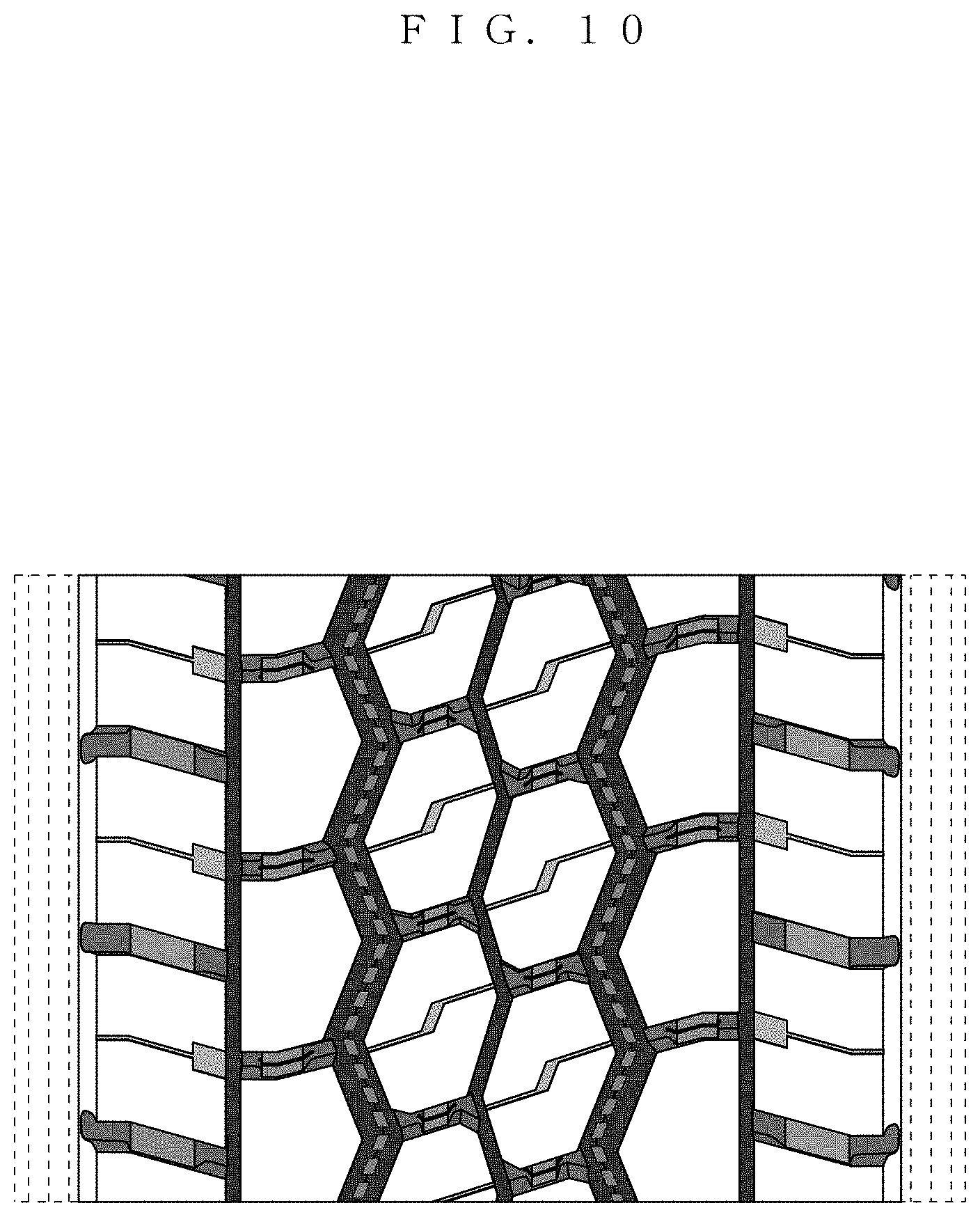 Patent USD1001058 Figure 10 – Tread portion of an automobile tire