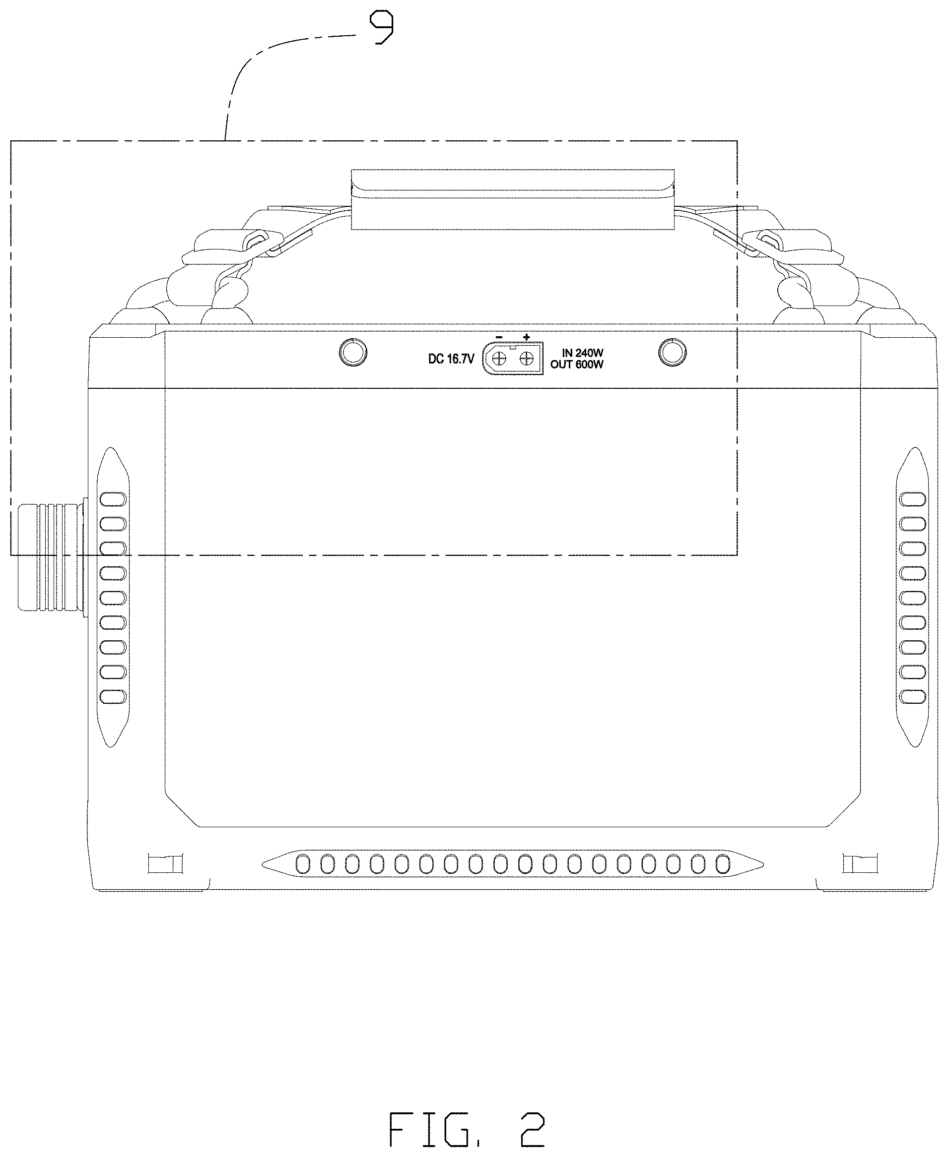 Patent USD1001059 Figure 2 – Portable power station