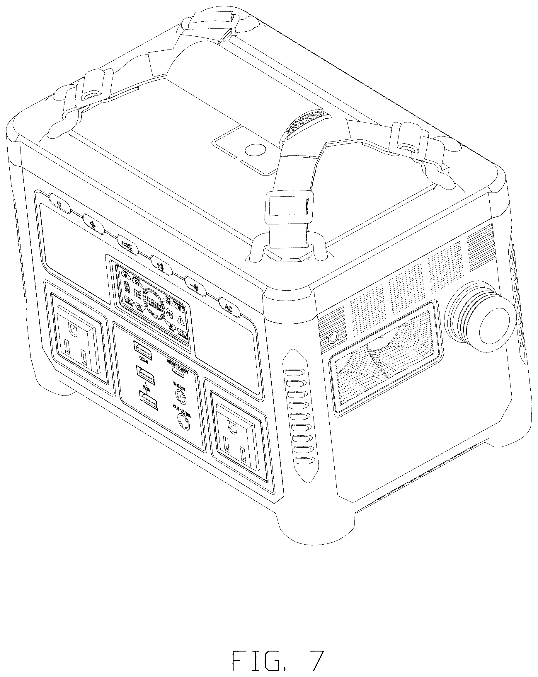 Patent USD1001059 Figure 7 – Portable power station