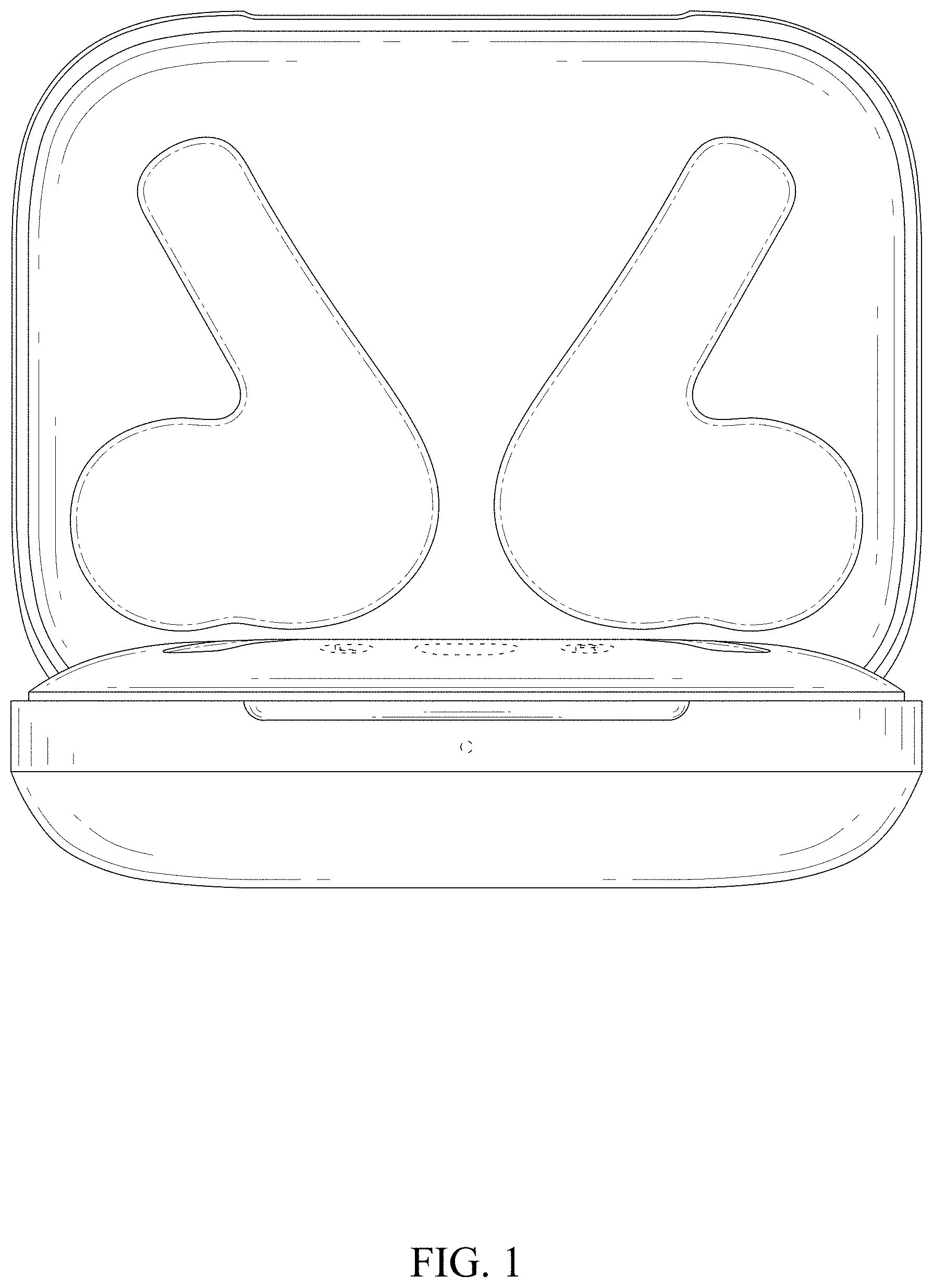 Patent USD1001068 — Charging case for earphones — Figure 1